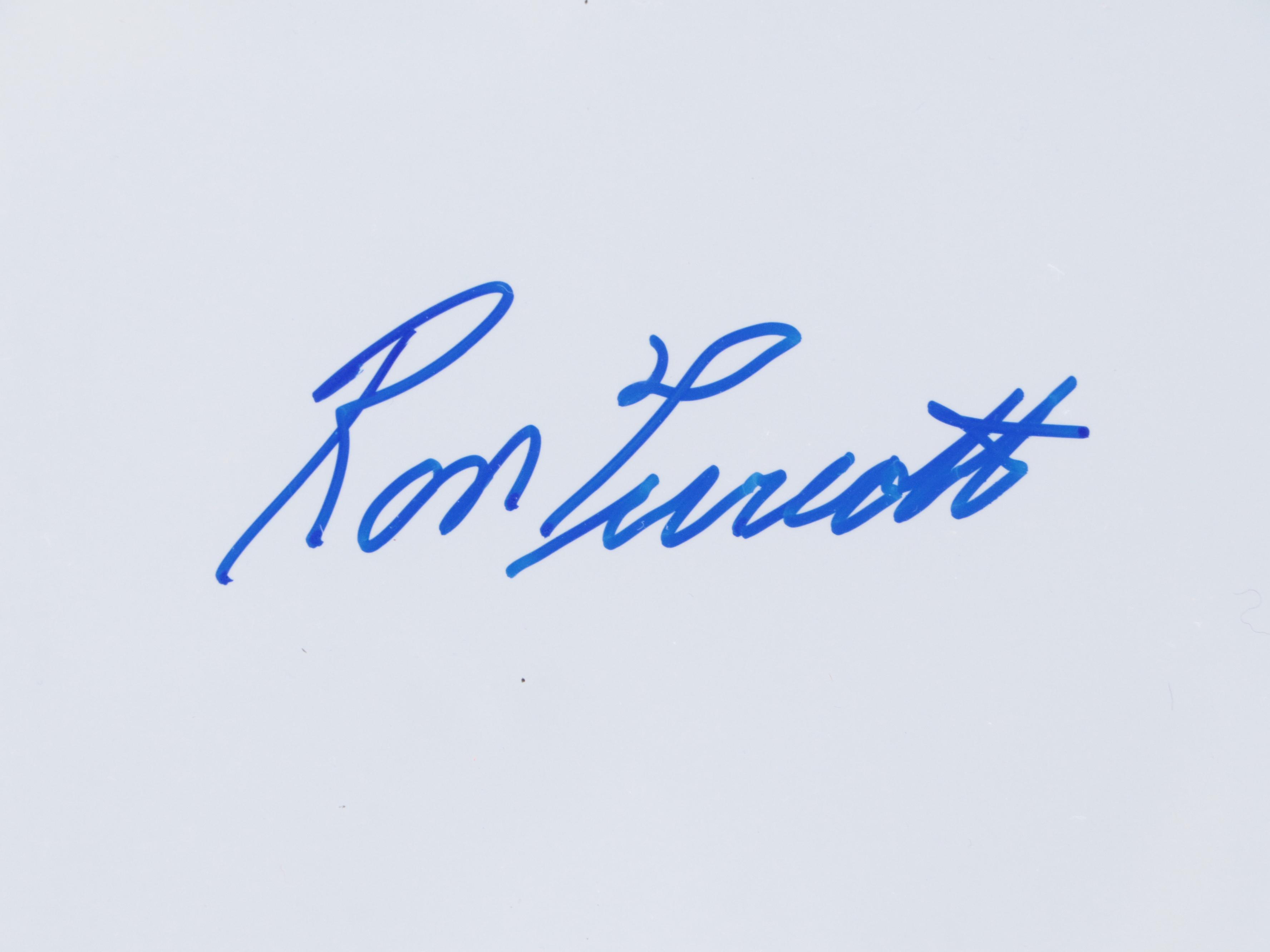 Signed Ron Turcotte Riding Secretariat Giclée in Matted Frame