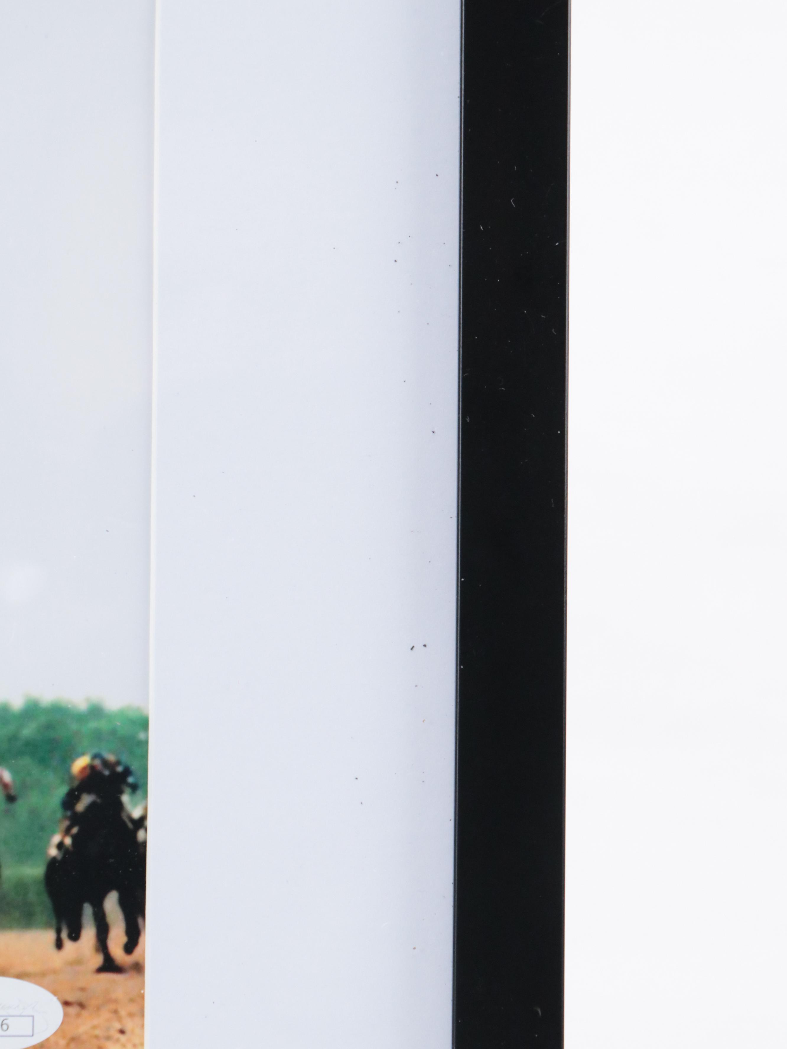 Signed Ron Turcotte Riding Secretariat Giclée in Matted Frame