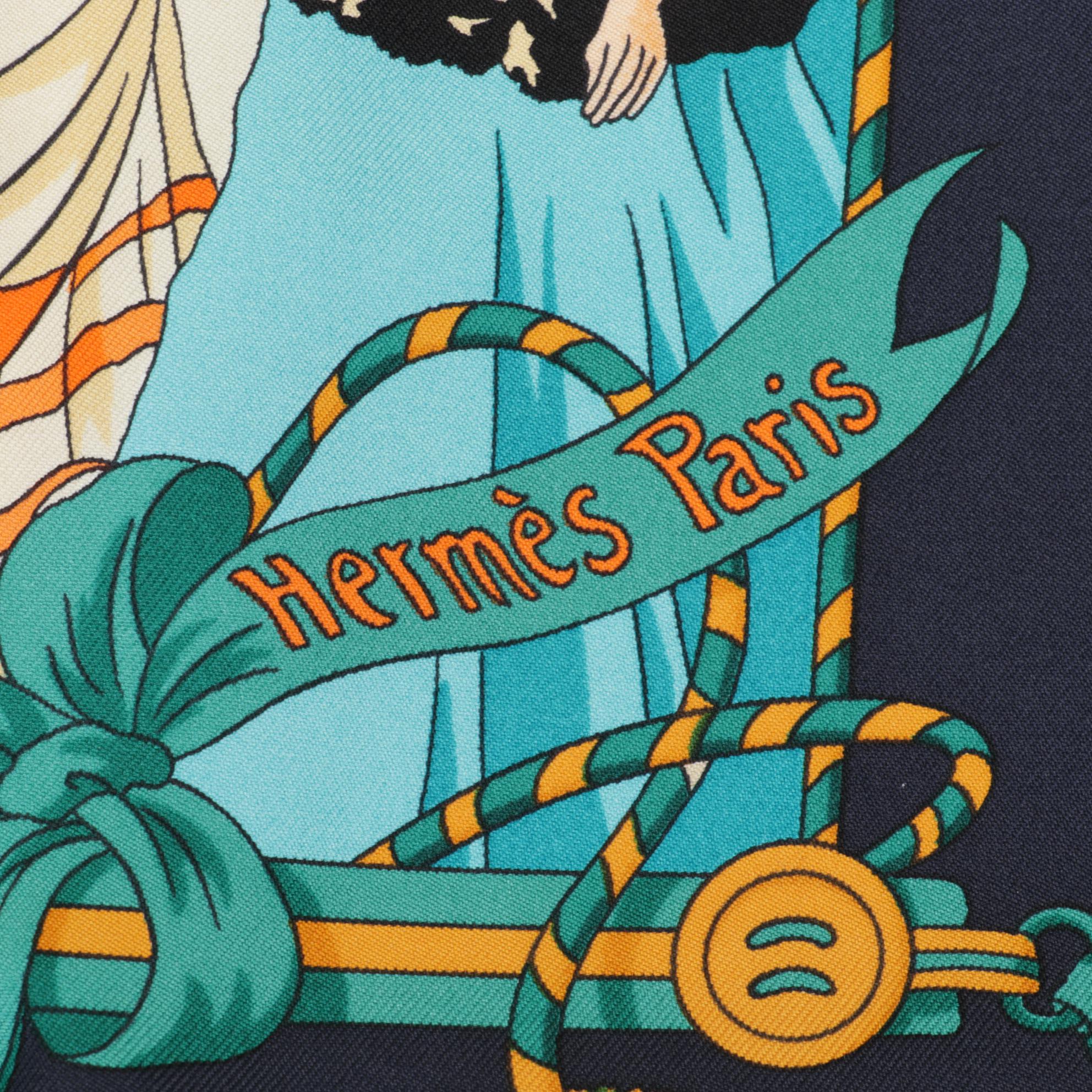 Hermès "Ombrelles et Parapluies" Silk Scarf by Hubert de Watrigant