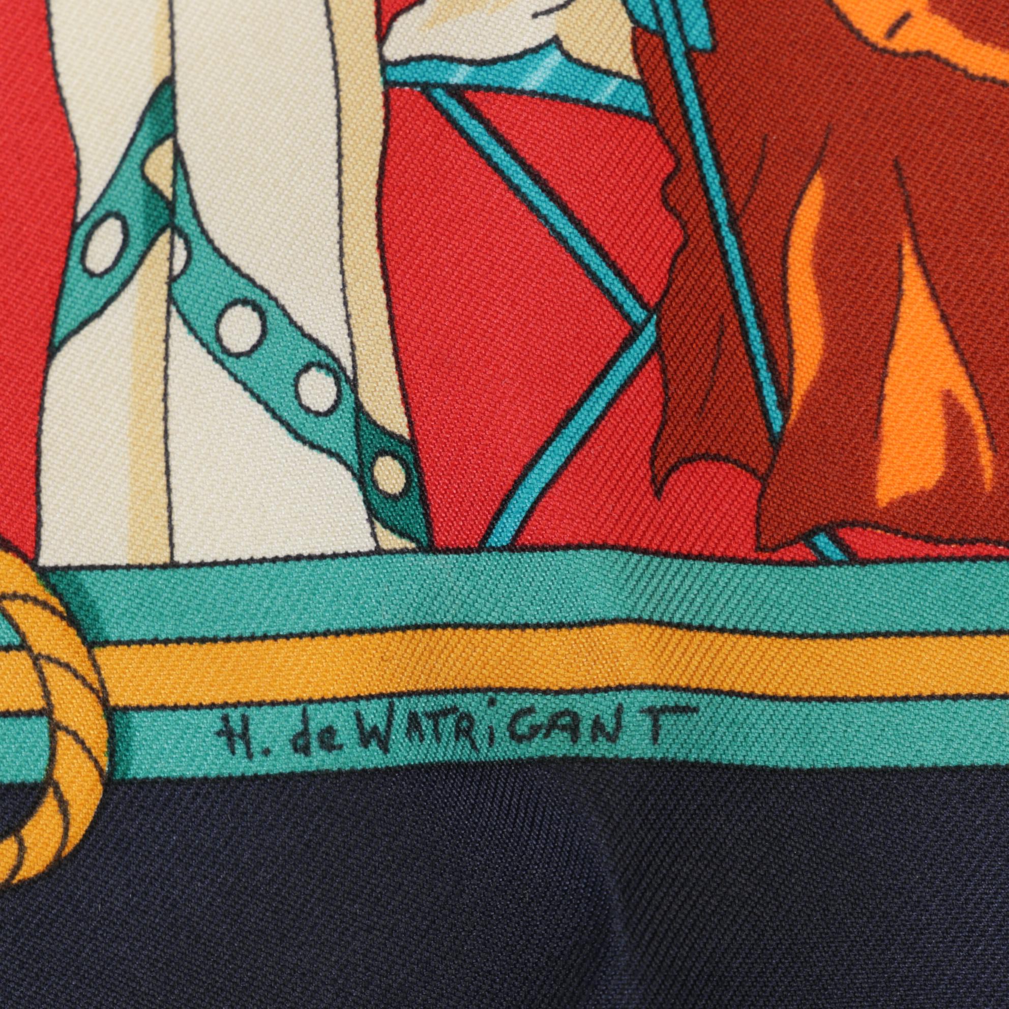 Hermès "Ombrelles et Parapluies" Silk Scarf by Hubert de Watrigant