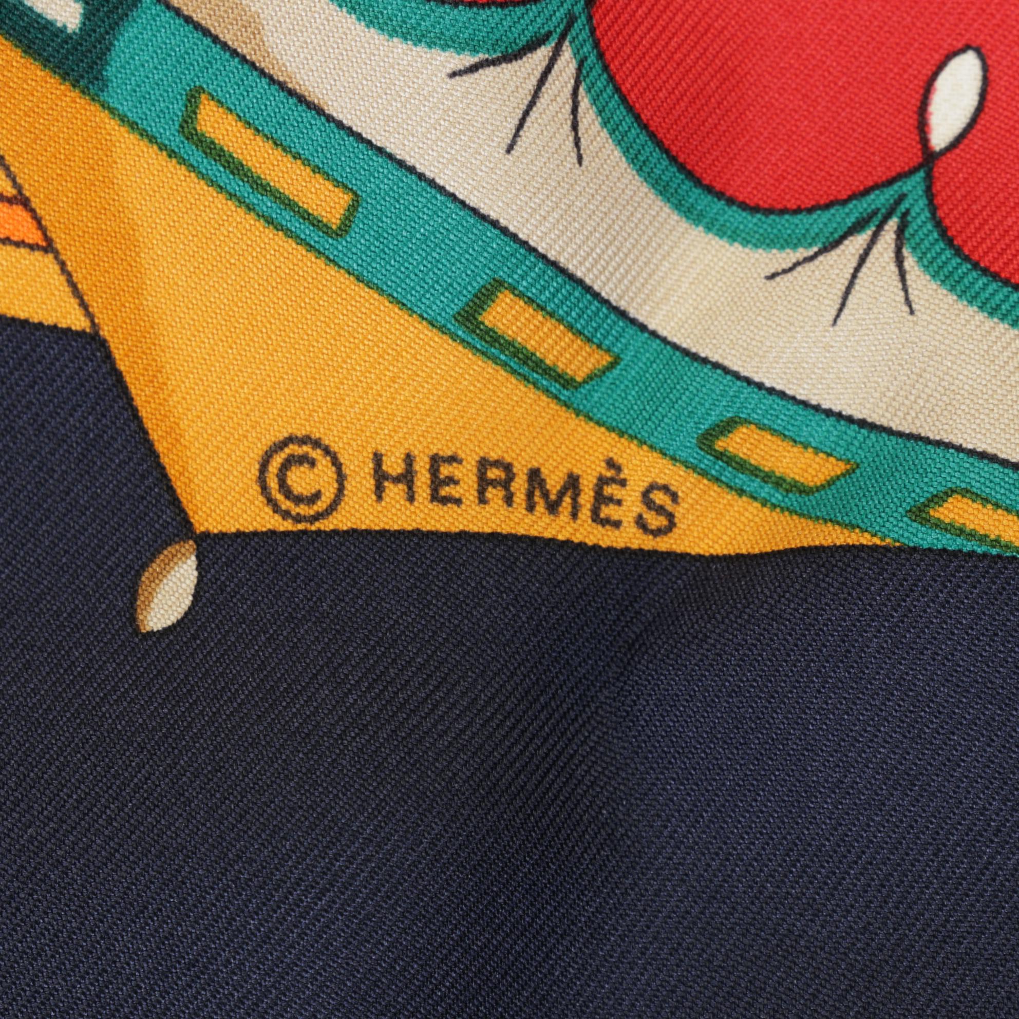 Hermès "Ombrelles et Parapluies" Silk Scarf by Hubert de Watrigant