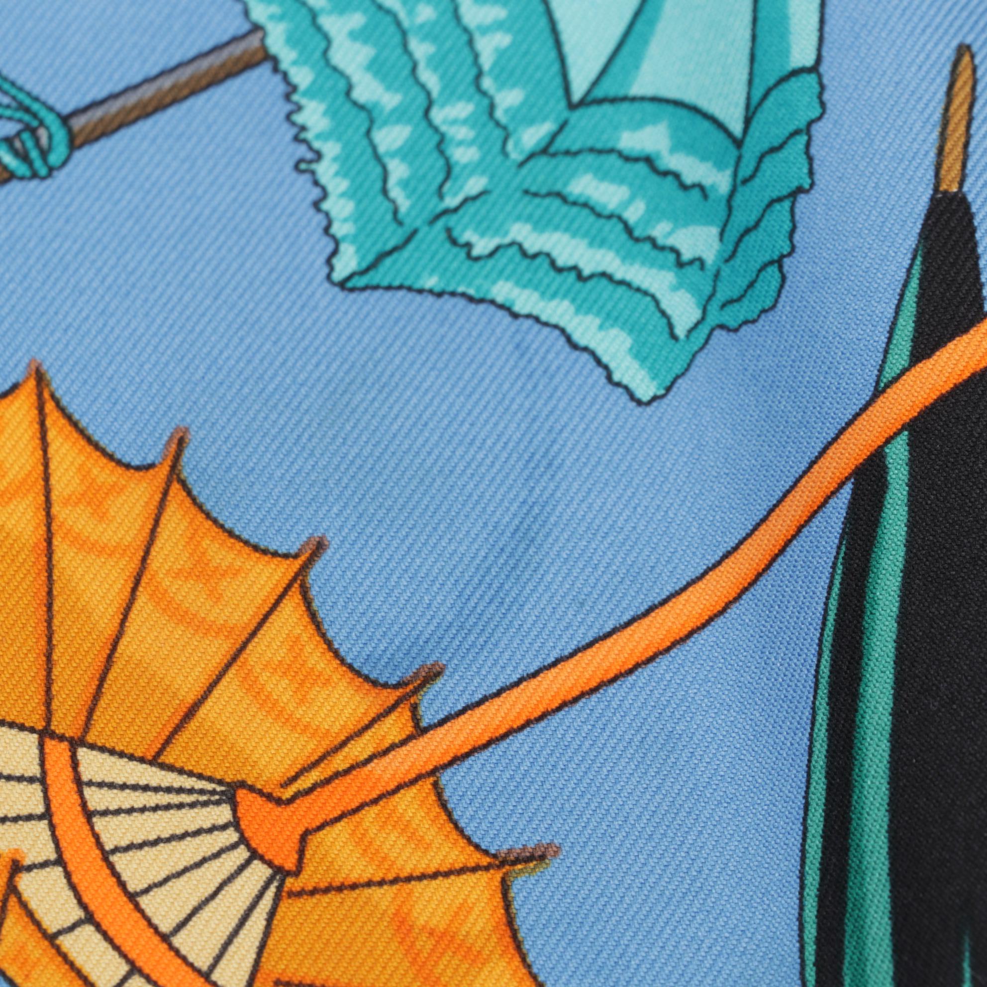 Hermès "Ombrelles et Parapluies" Silk Scarf by Hubert de Watrigant