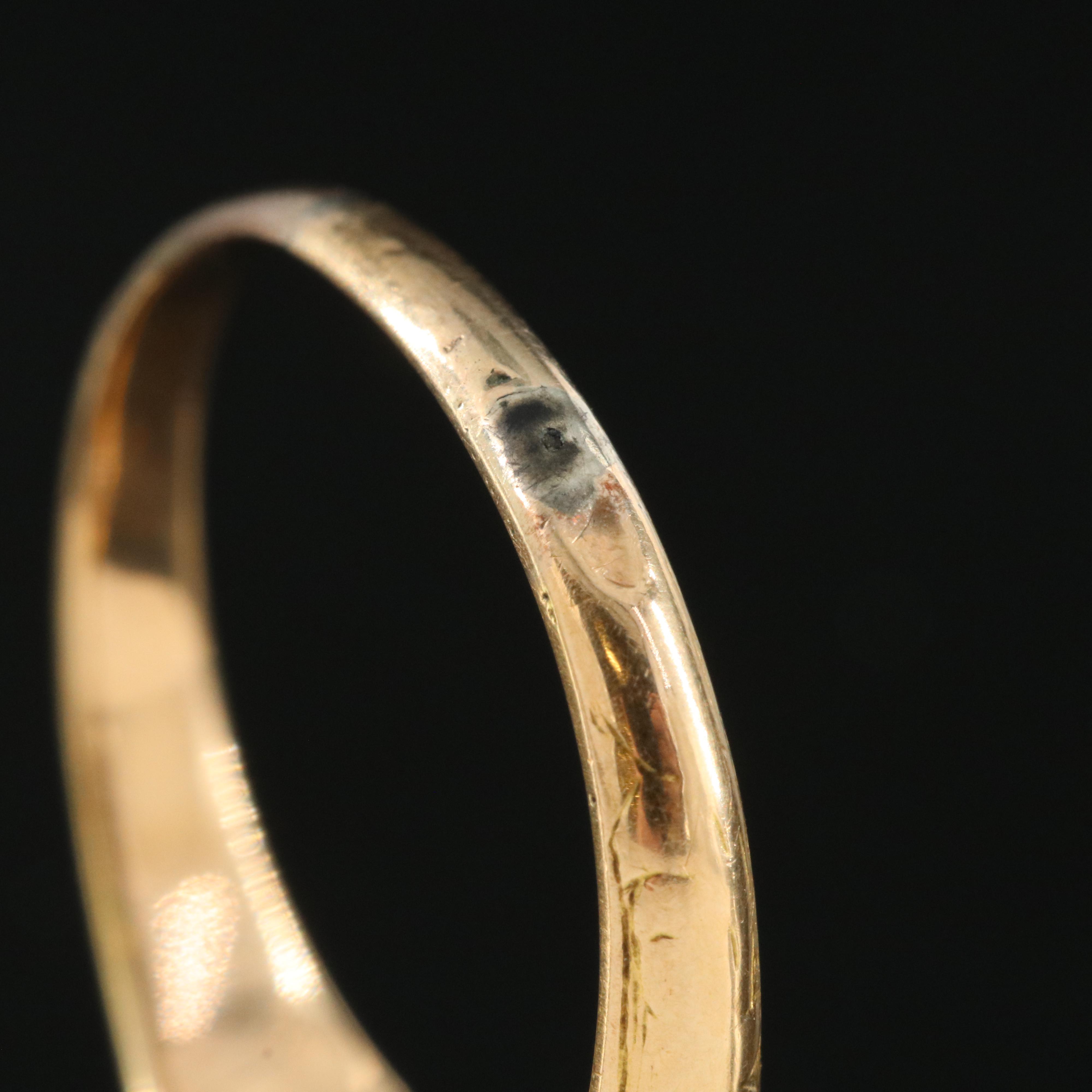 Antique 14K Moonstone Engraved Floral Ring