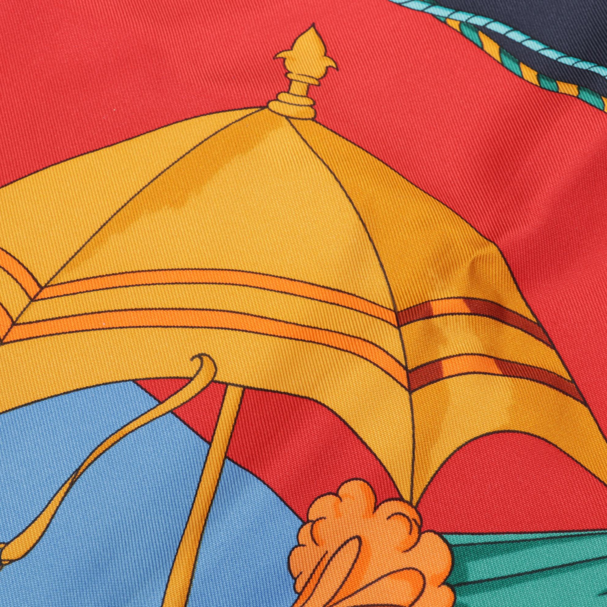 Hermès "Ombrelles et Parapluies" Silk Scarf by Hubert de Watrigant