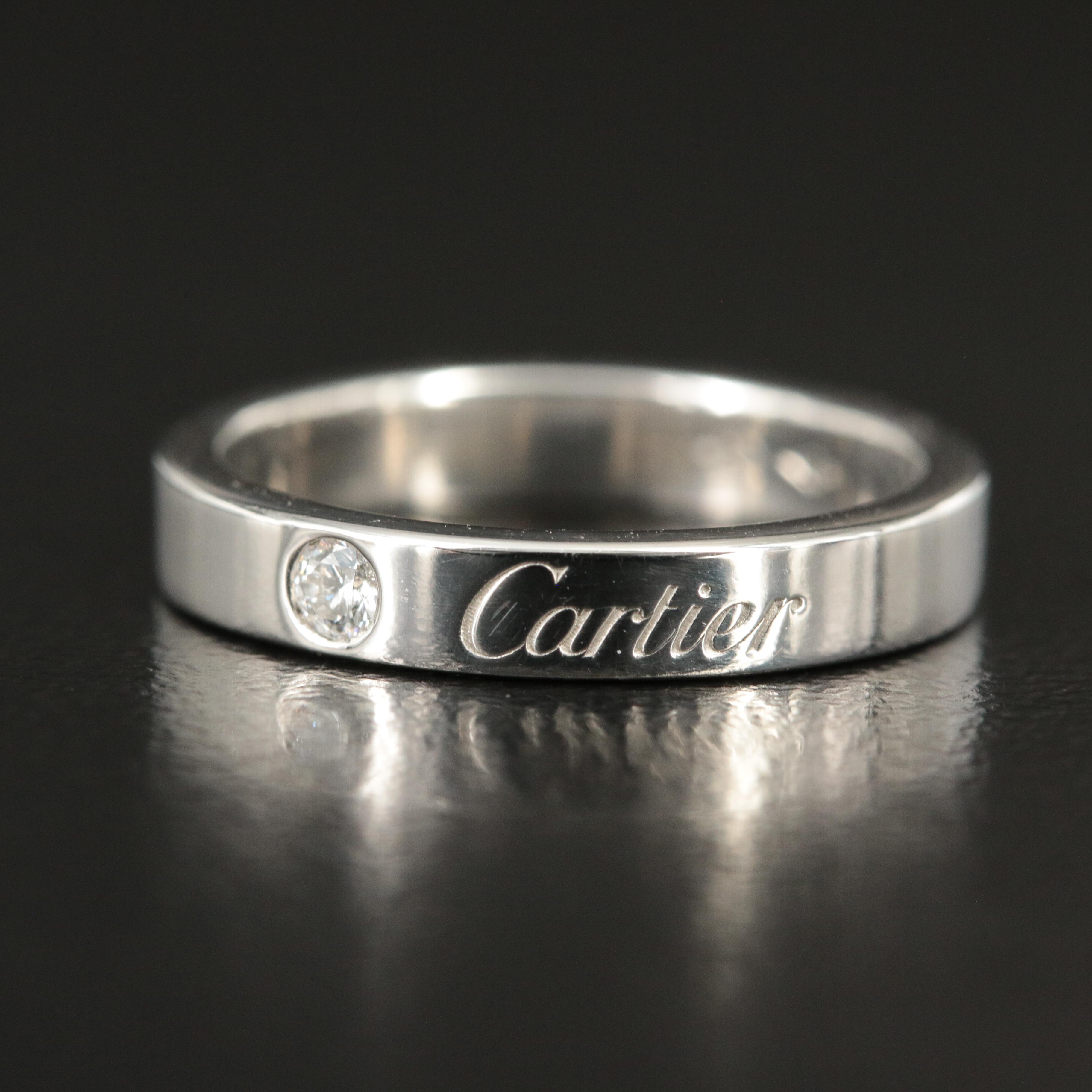 Cartier "C de Cartier" Platinum Band with Diamond Accent