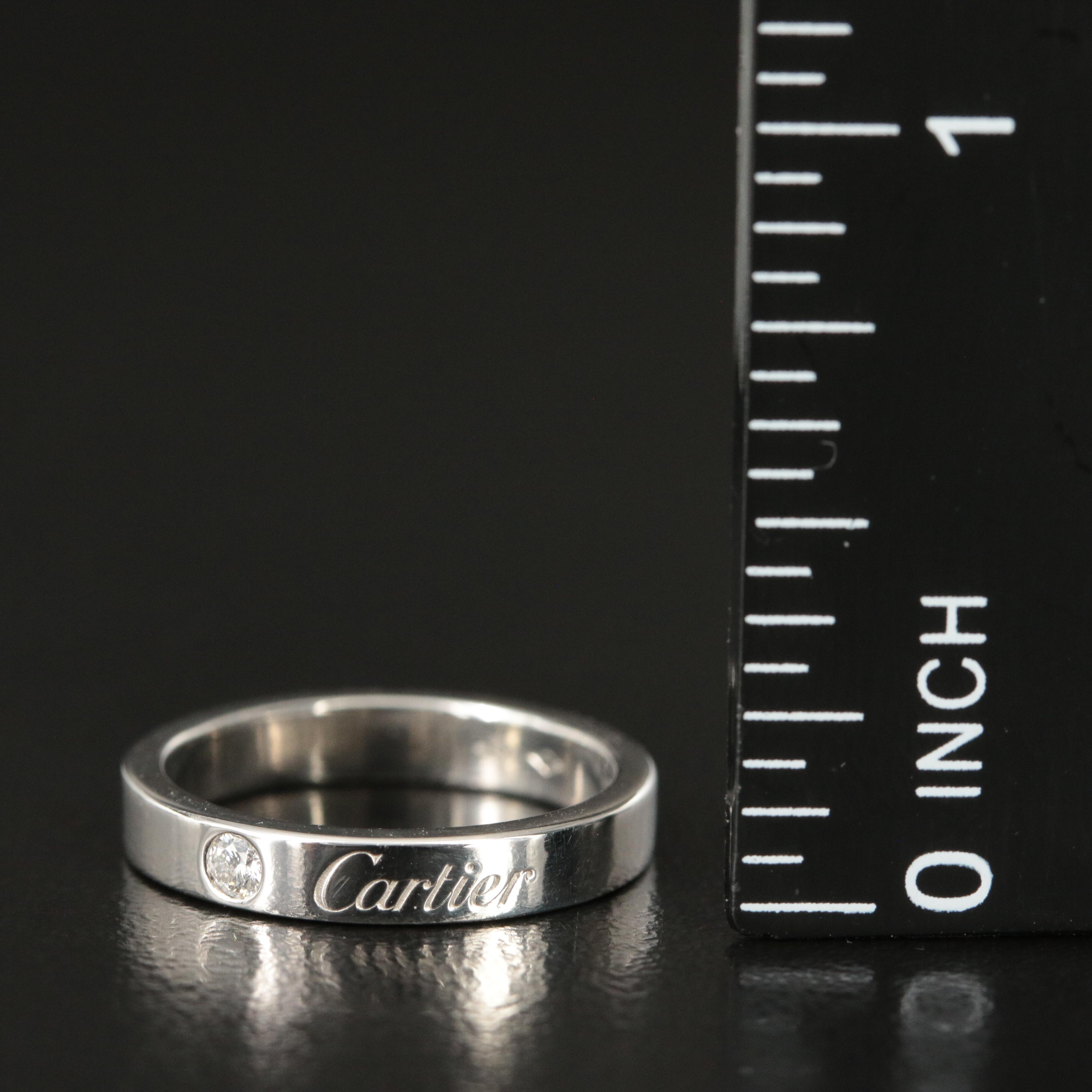 Cartier "C de Cartier" Platinum Band with Diamond Accent