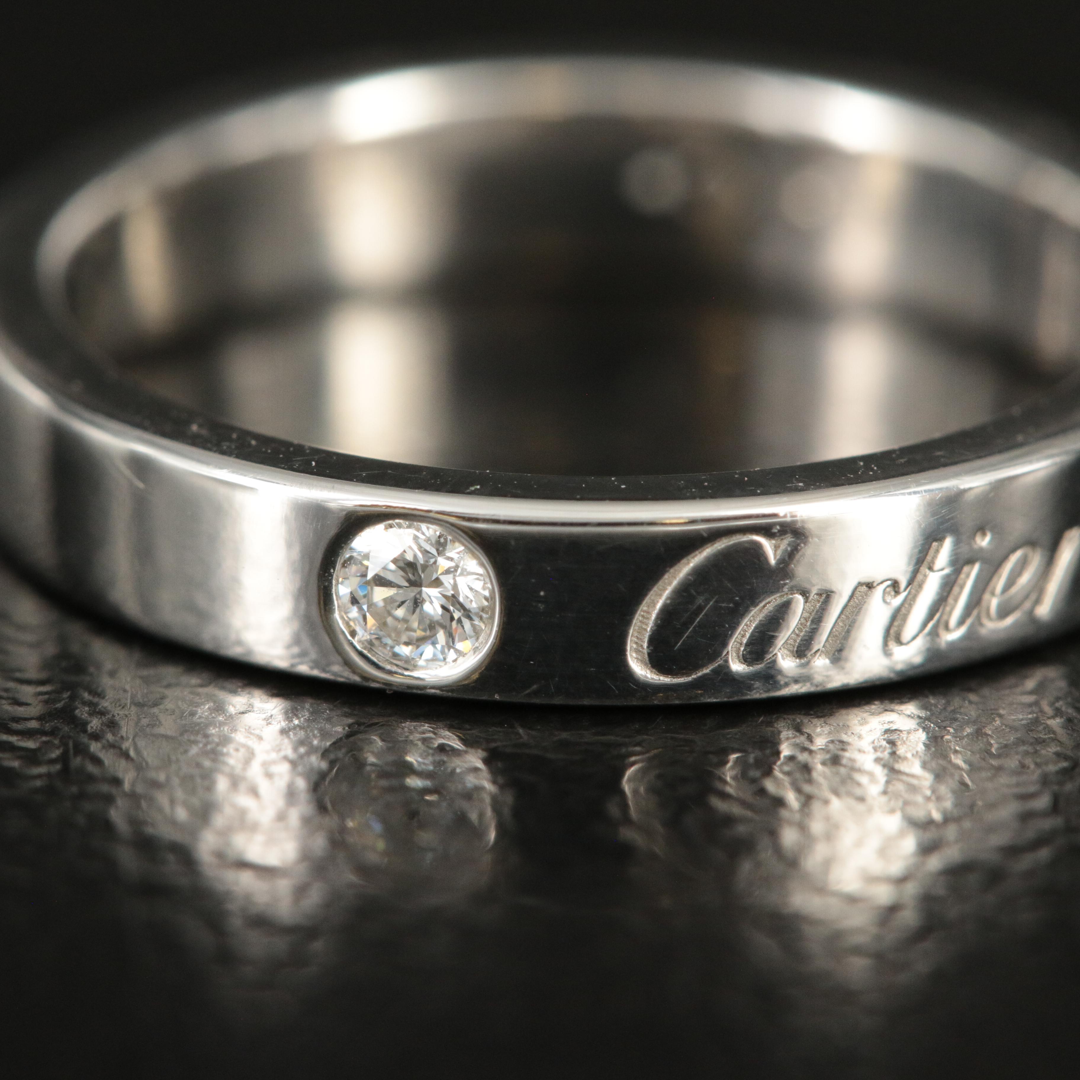 Cartier "C de Cartier" Platinum Band with Diamond Accent