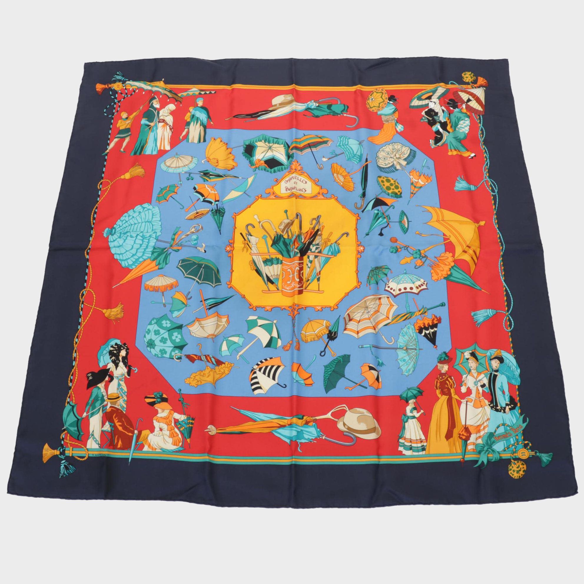 Hermès "Ombrelles et Parapluies" Silk Scarf by Hubert de Watrigant