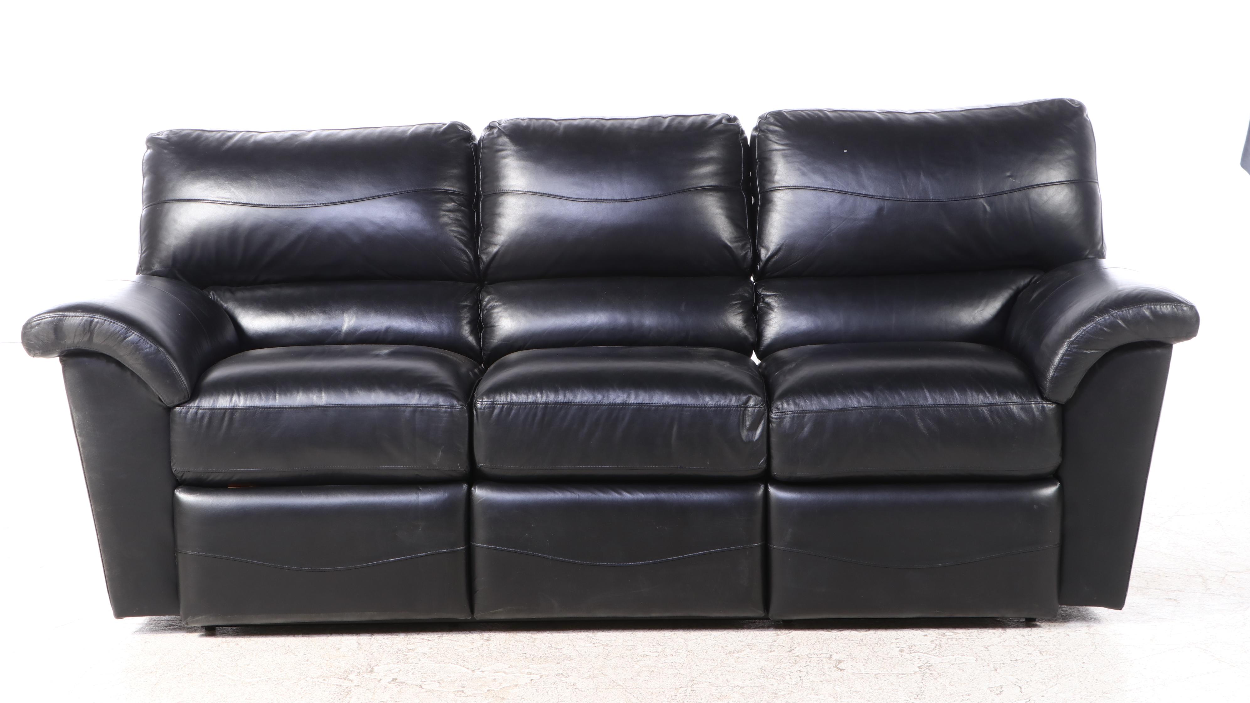 Contemporary Leather Three-Seat Recliner