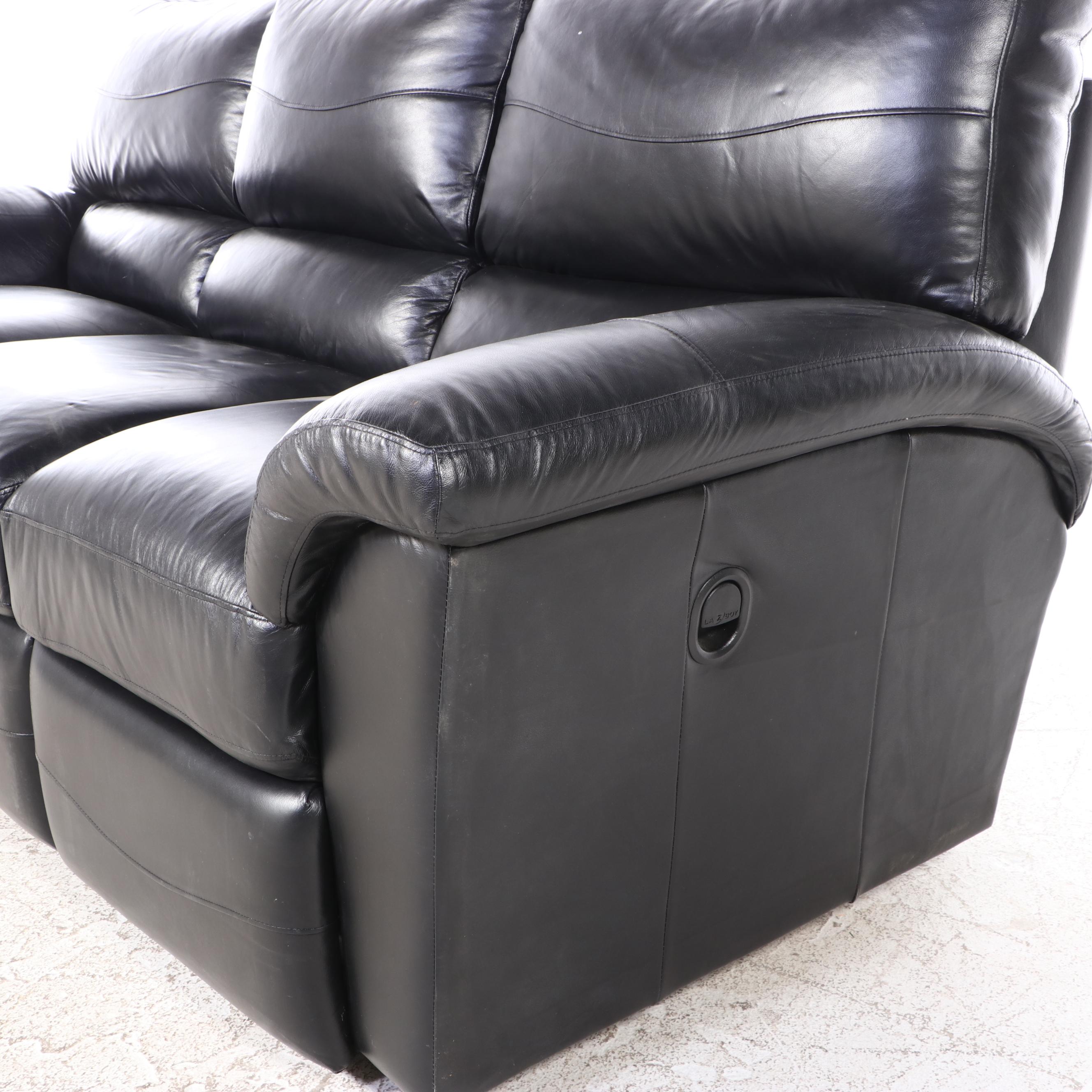 Contemporary Leather Three-Seat Recliner