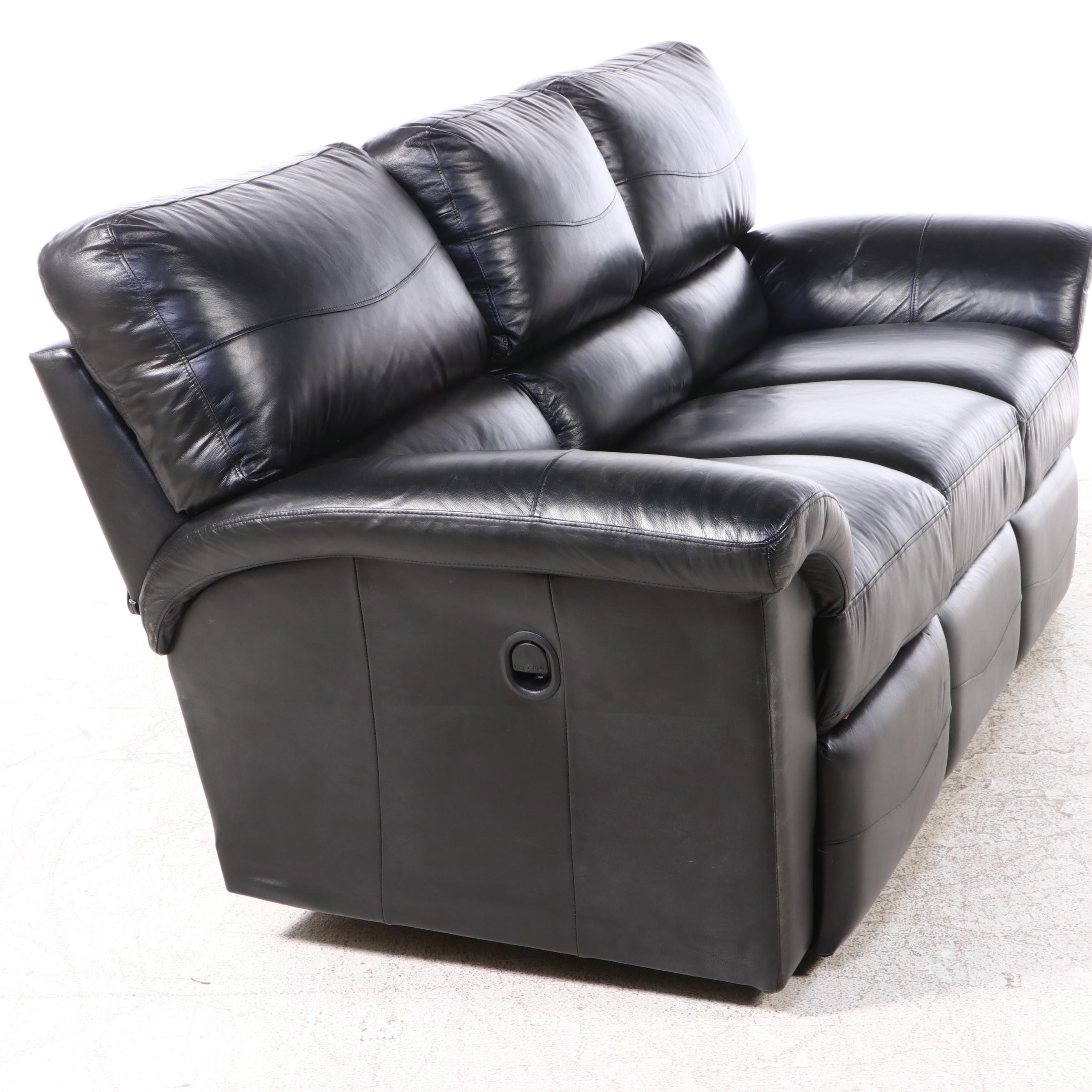 Contemporary Leather Three-Seat Recliner