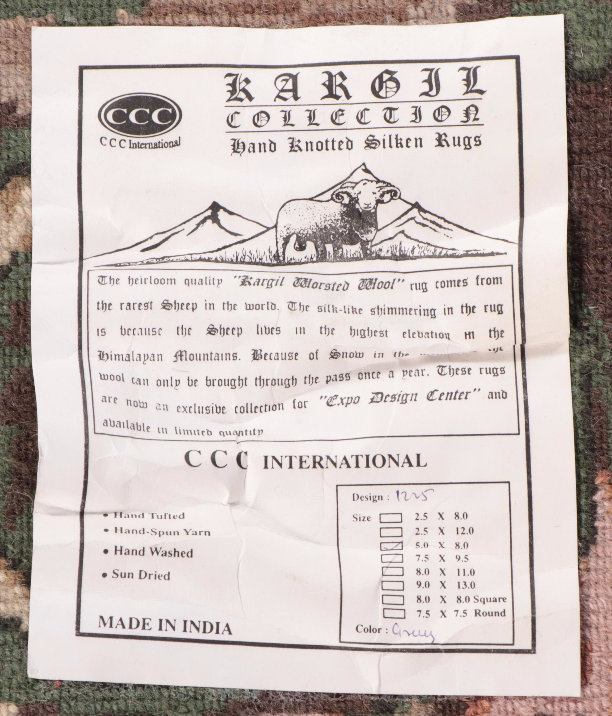 5'3 x 8'3 Hand-Knotted Kargil Collection Indian Savonnerie Style Area ...