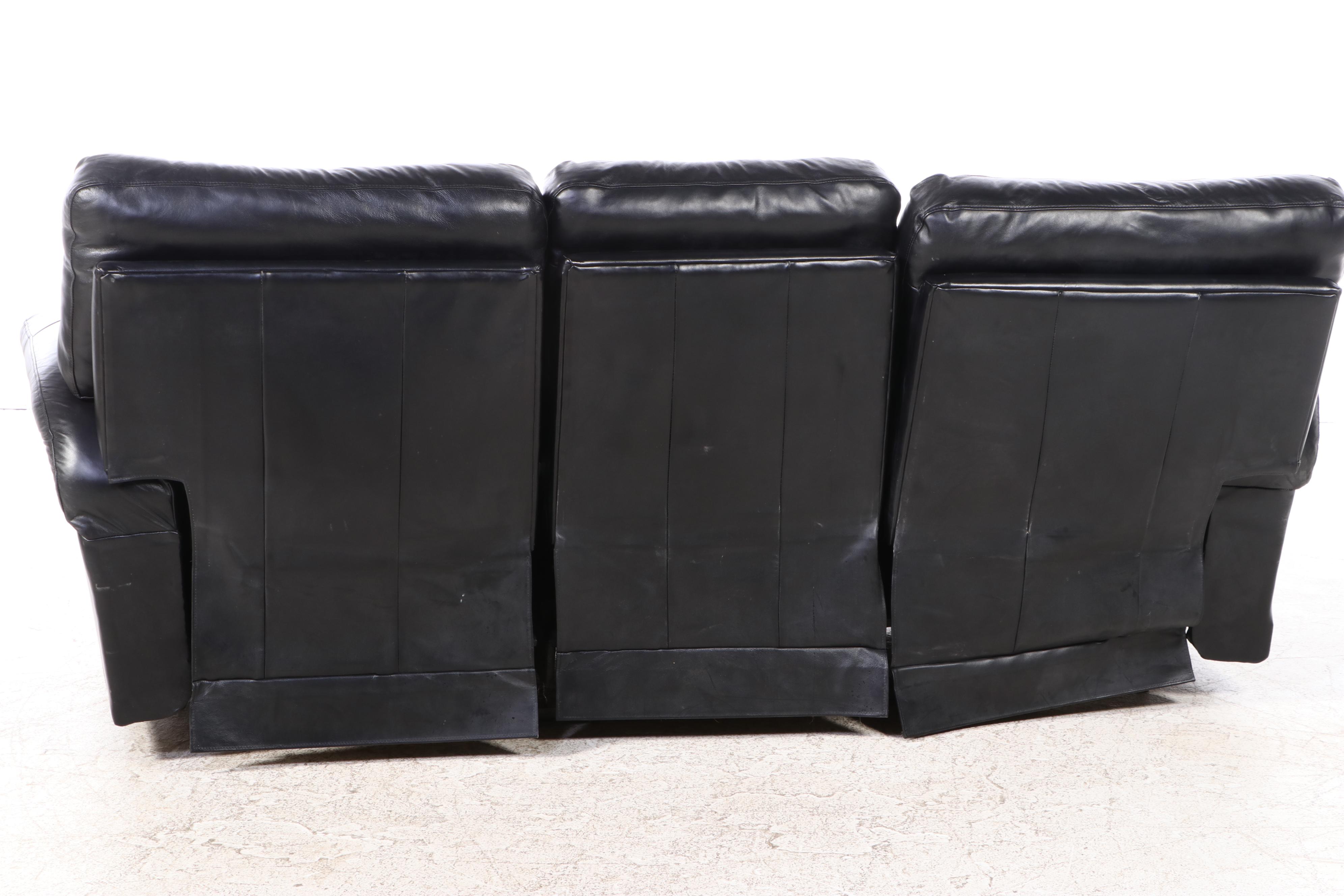 Contemporary Leather Three-Seat Recliner