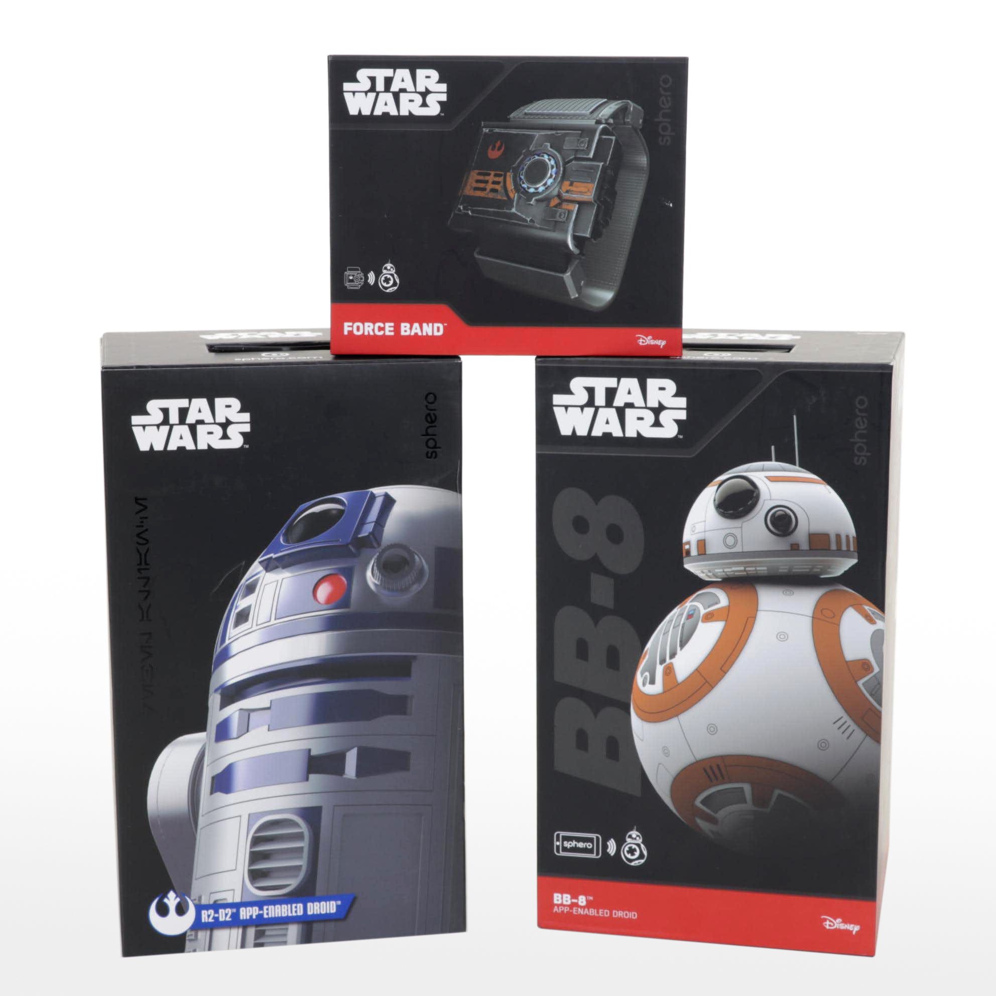 Star Wars Sphero R2-D2  and BB-8 Droids With Force Band Controller