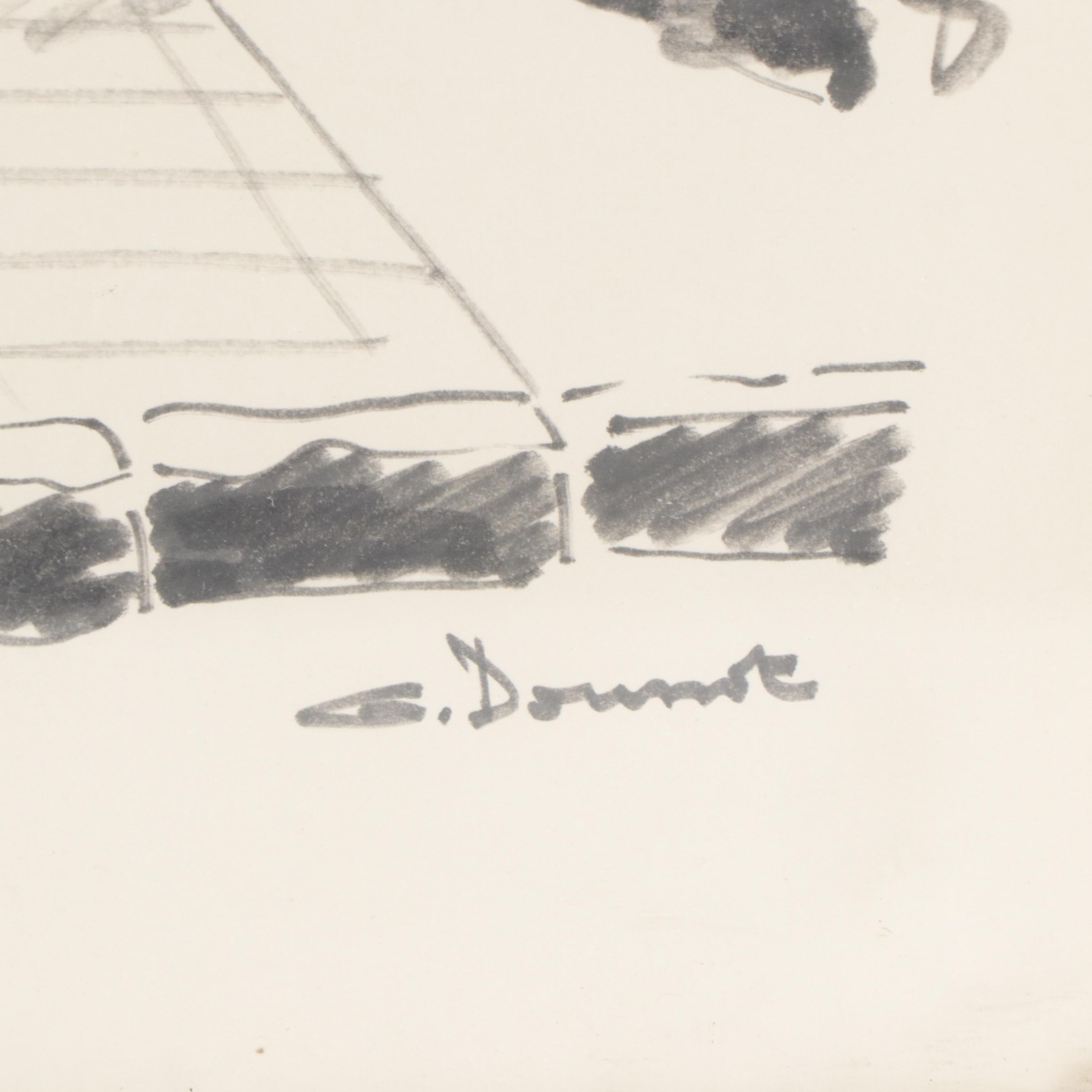 Lithographic Prints of Village Scenes