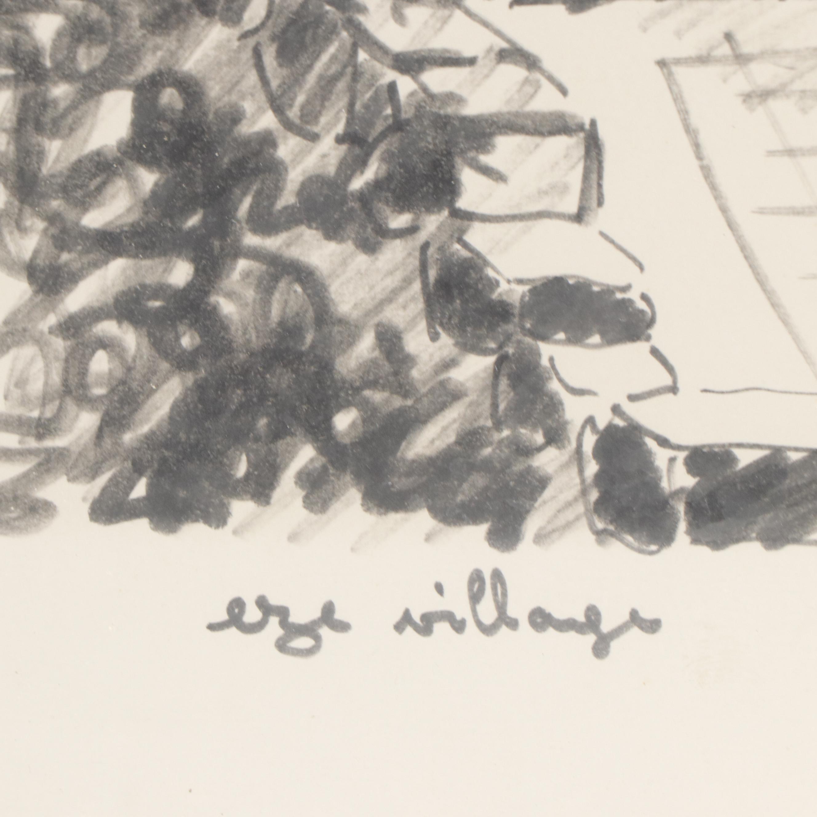 Lithographic Prints of Village Scenes