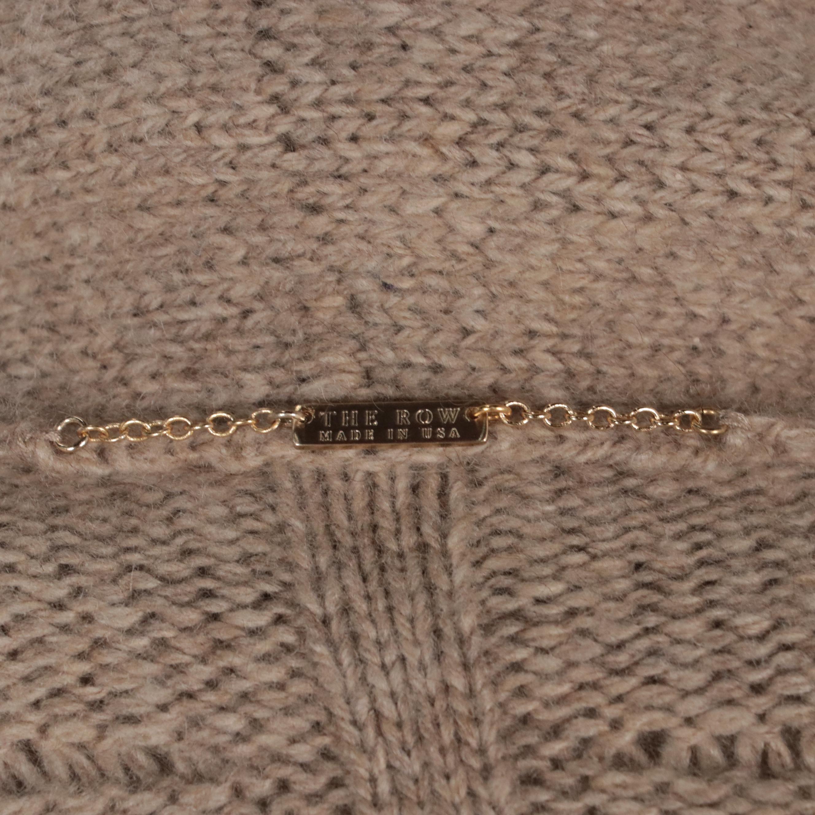 The Row Open Front Cardigan Sweater and Black Scoop Neck Long Sleeve T-Shirt