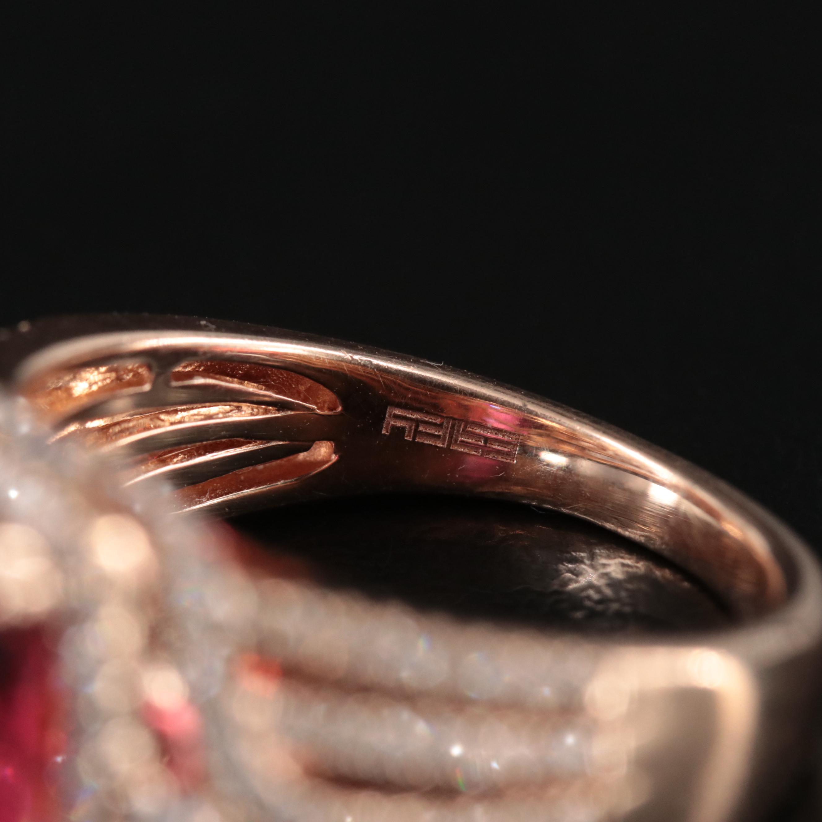 EFFY 14K Rose Gold Rubellite and Diamond Ring