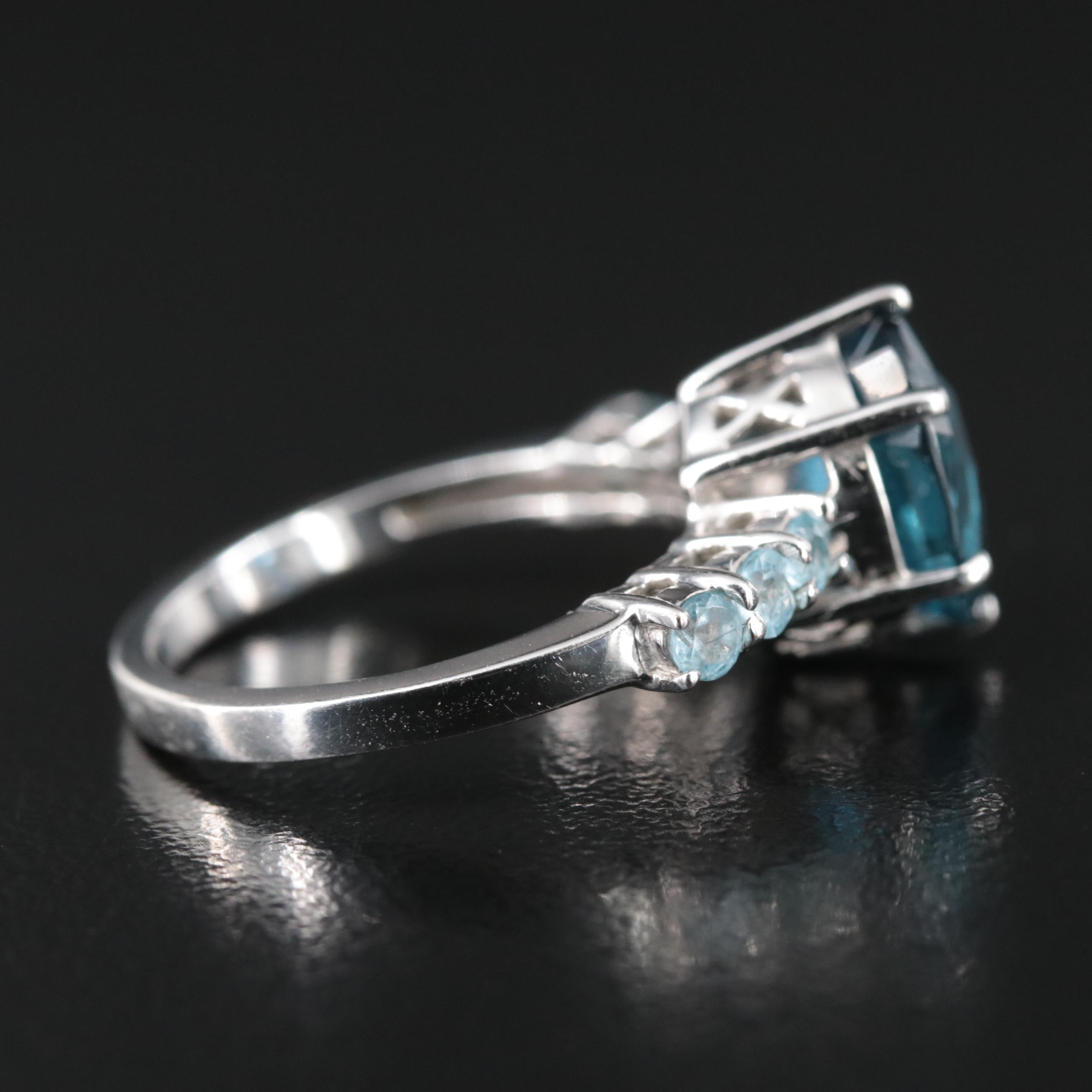 10K London Blue and Sky Blue Topaz Ring