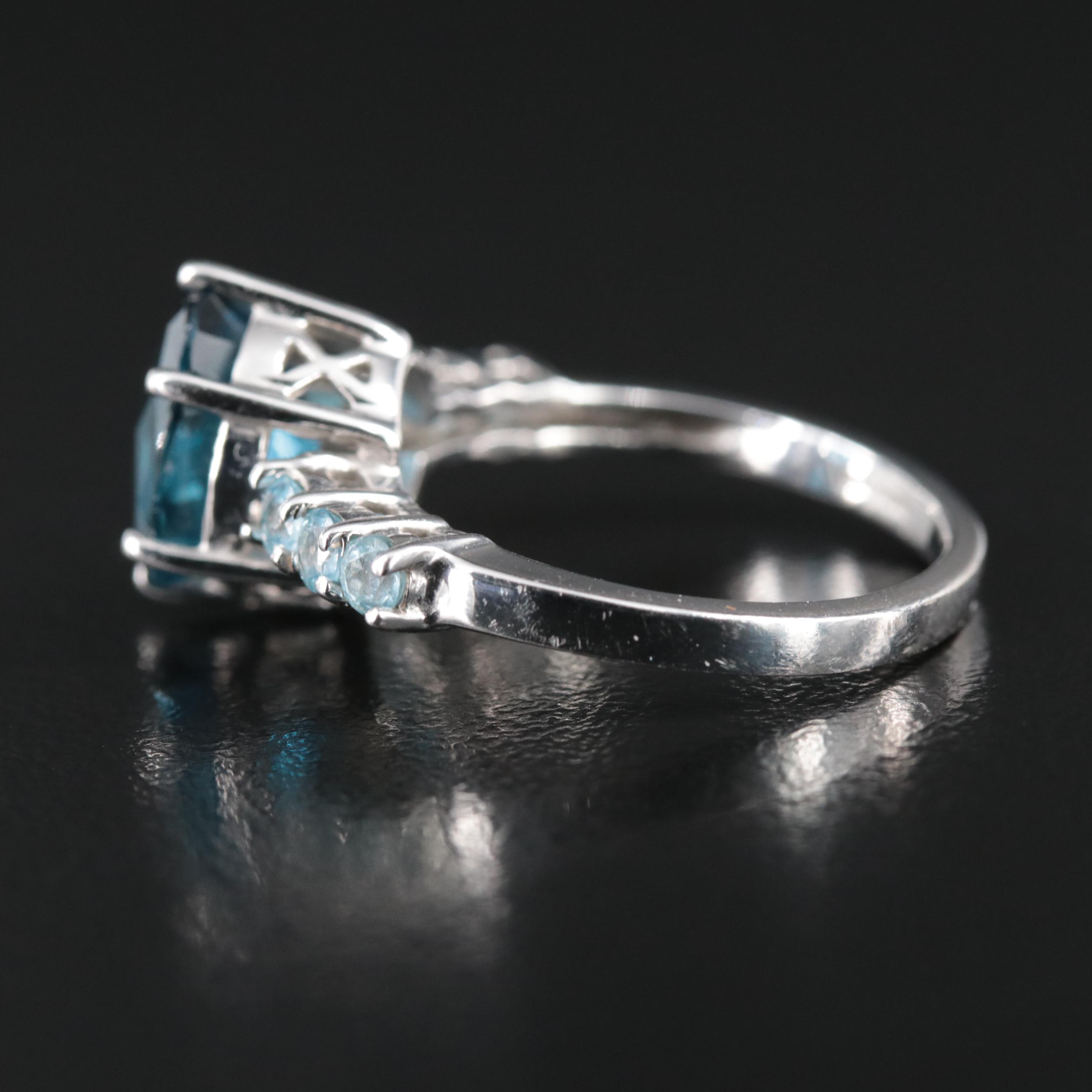 10K London Blue and Sky Blue Topaz Ring
