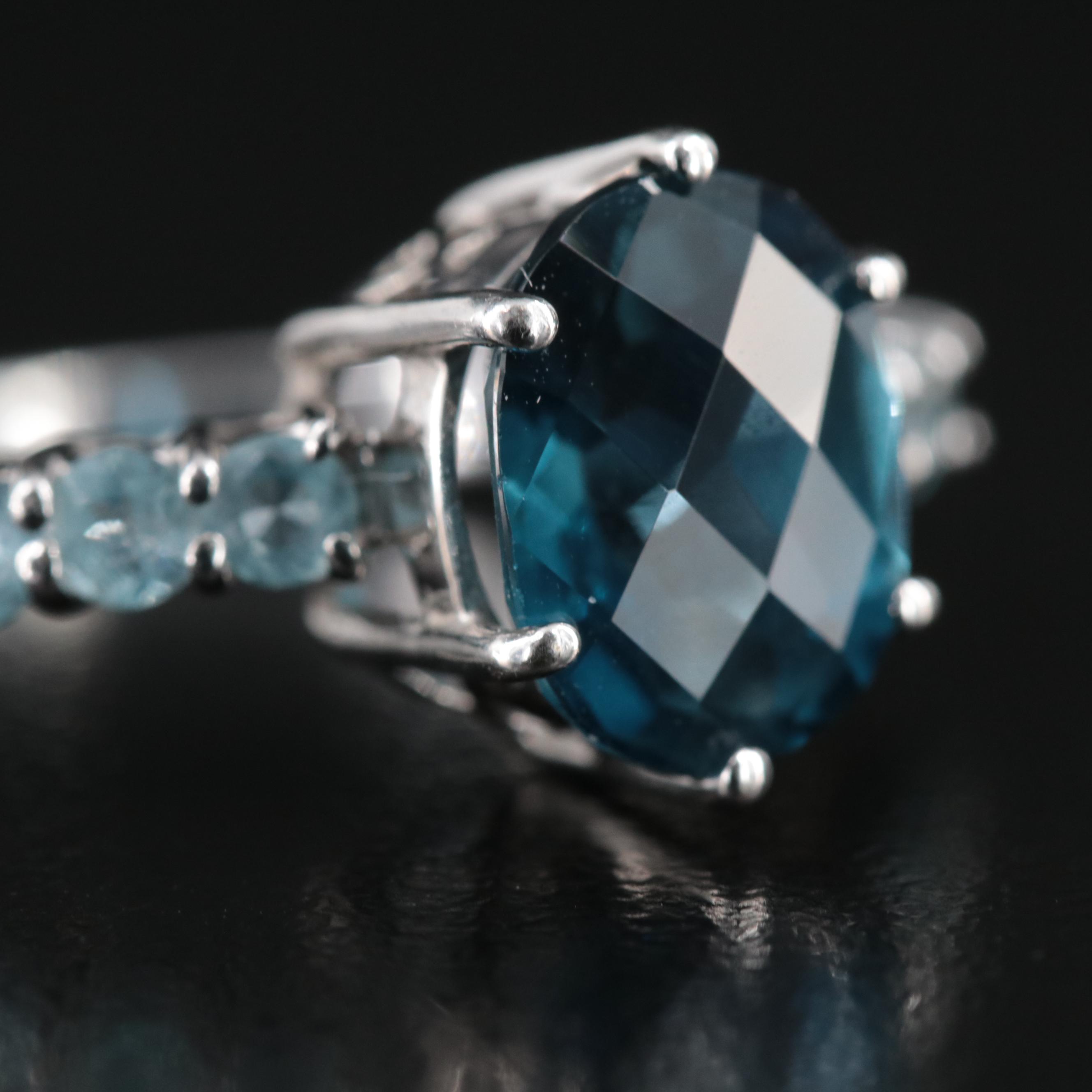 10K London Blue and Sky Blue Topaz Ring