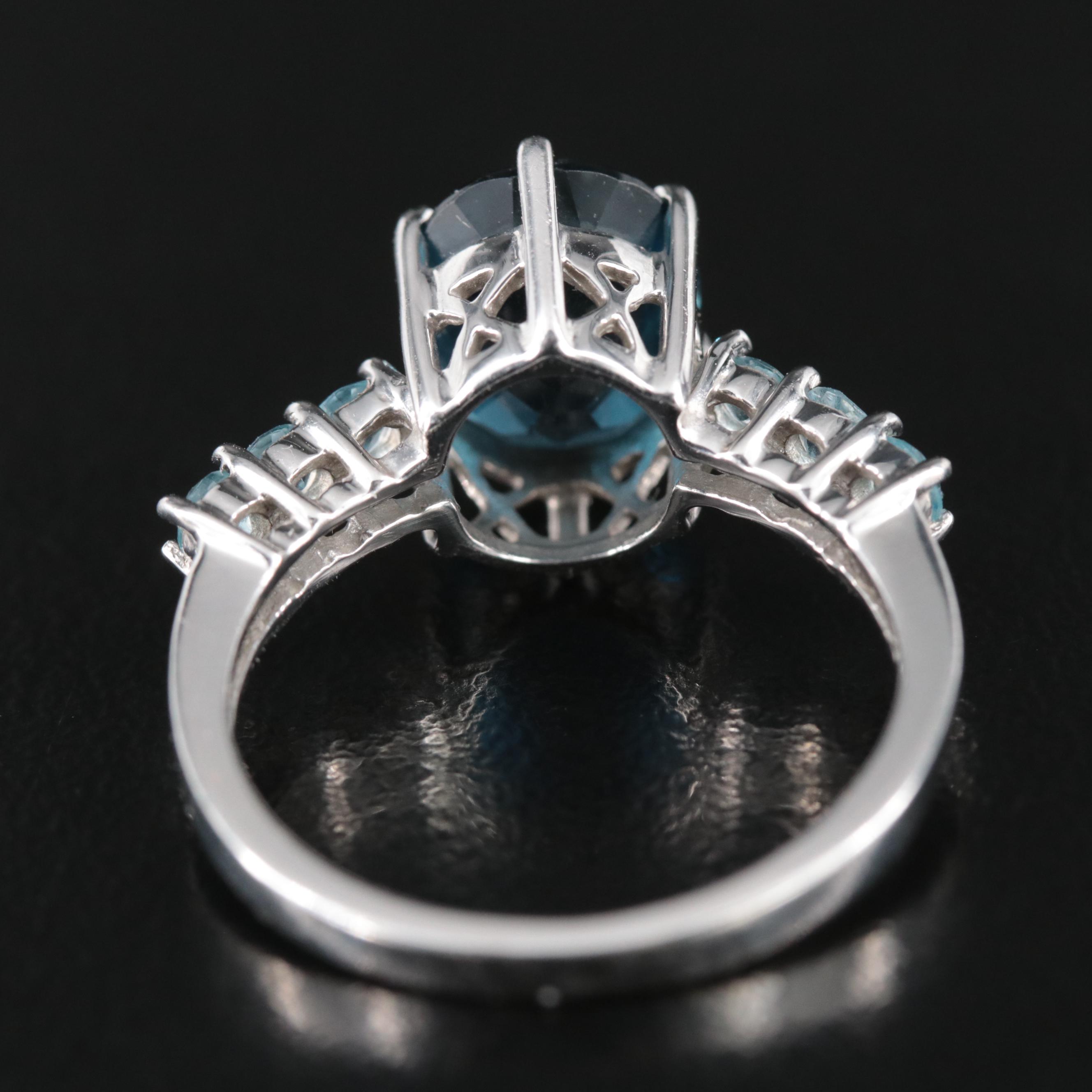 10K London Blue and Sky Blue Topaz Ring