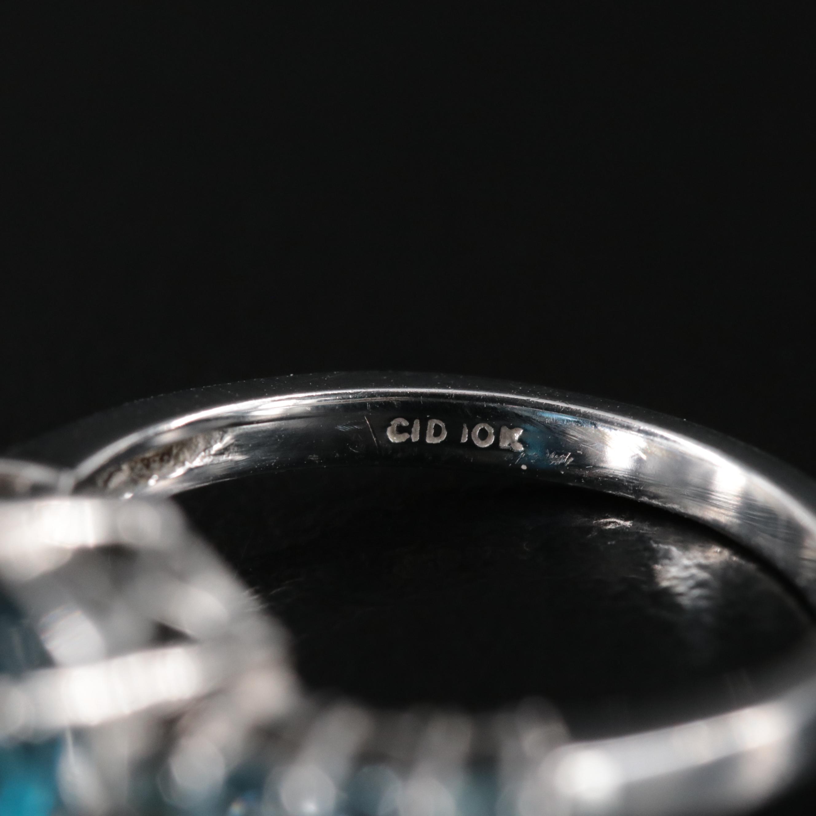 10K London Blue and Sky Blue Topaz Ring