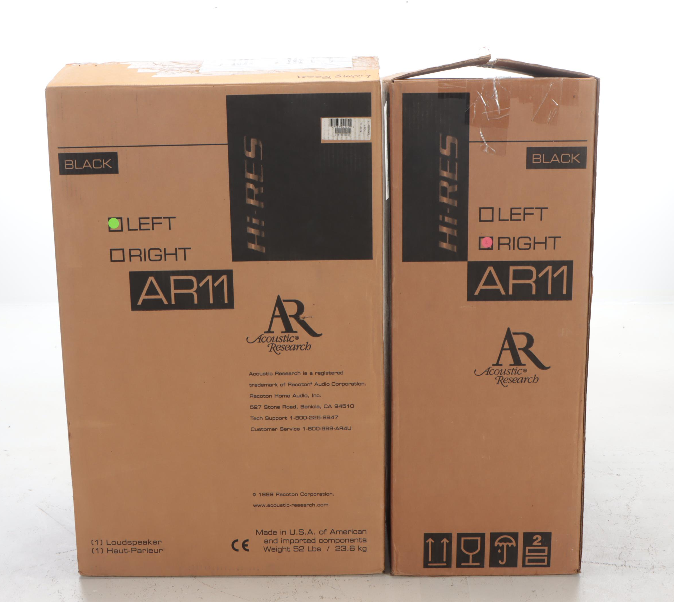 Acoustic Research AR11 Floor Standing Speakers Pair