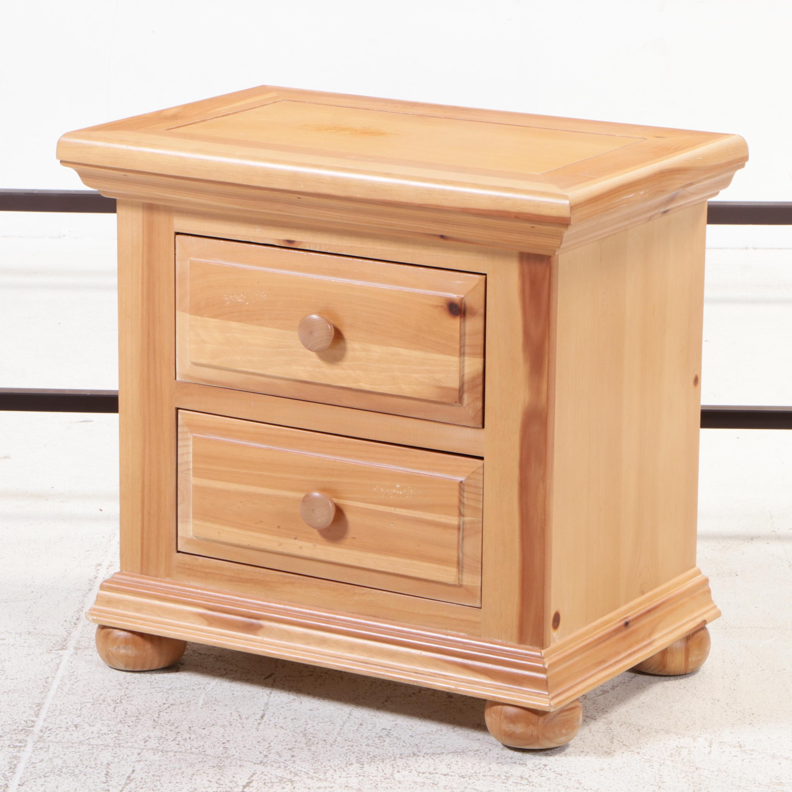 Broyhill "Fontana" Pine King Size Bed Frame Plus Bedside Chest