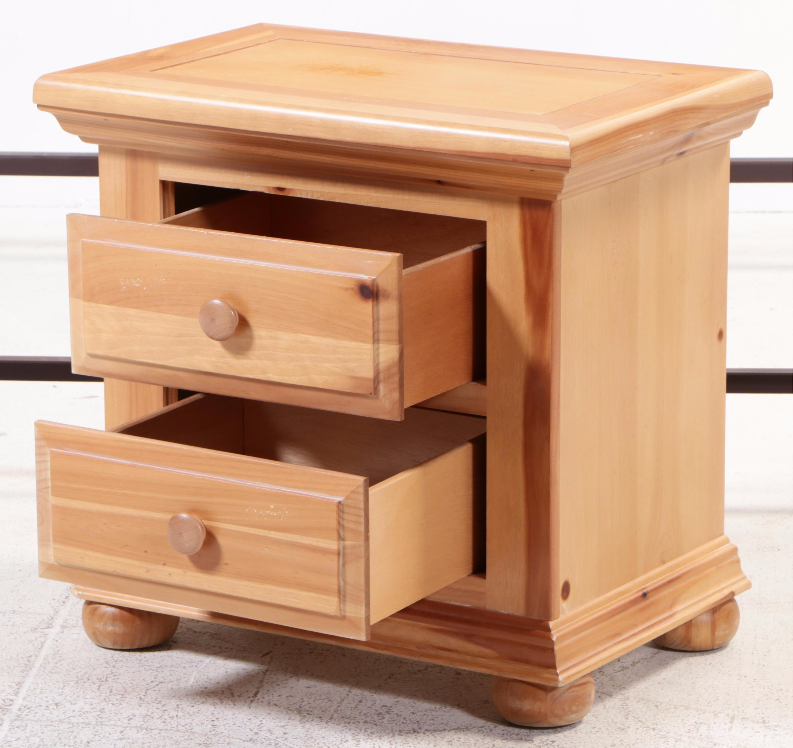 Broyhill "Fontana" Pine King Size Bed Frame Plus Bedside Chest