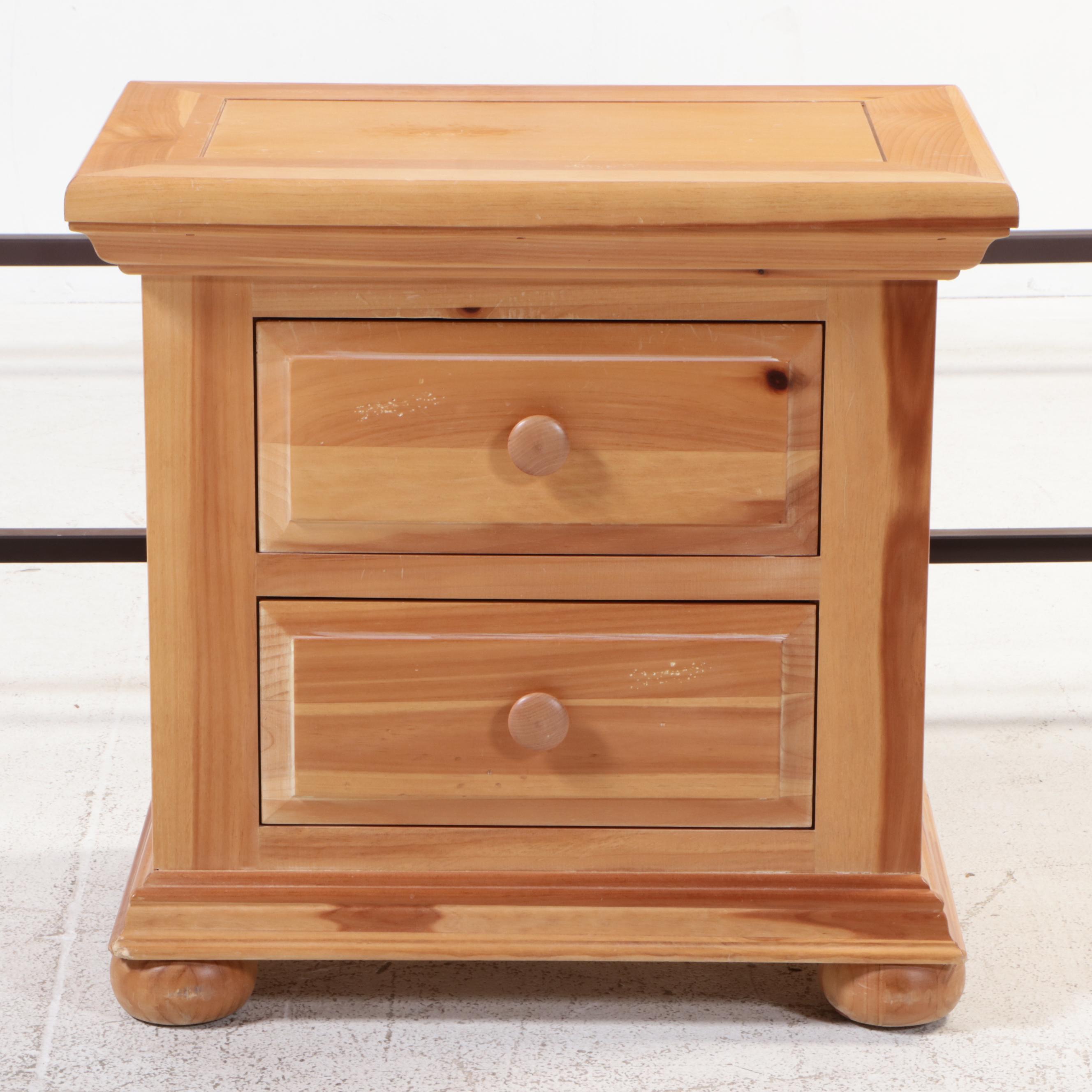 Broyhill "Fontana" Pine King Size Bed Frame Plus Bedside Chest