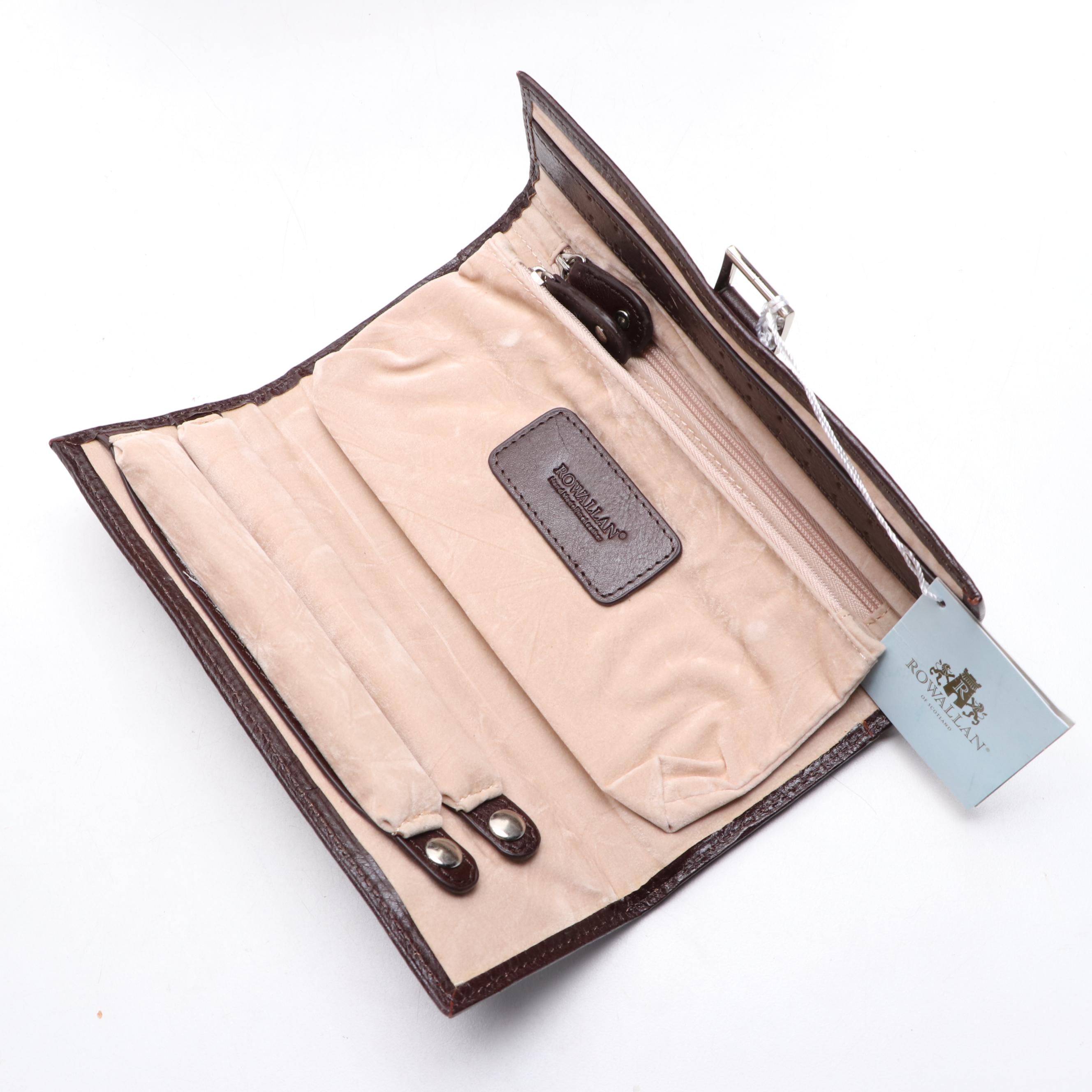 Rowallan Leather Travel Jewelry Case with Collectives Jewelry Box