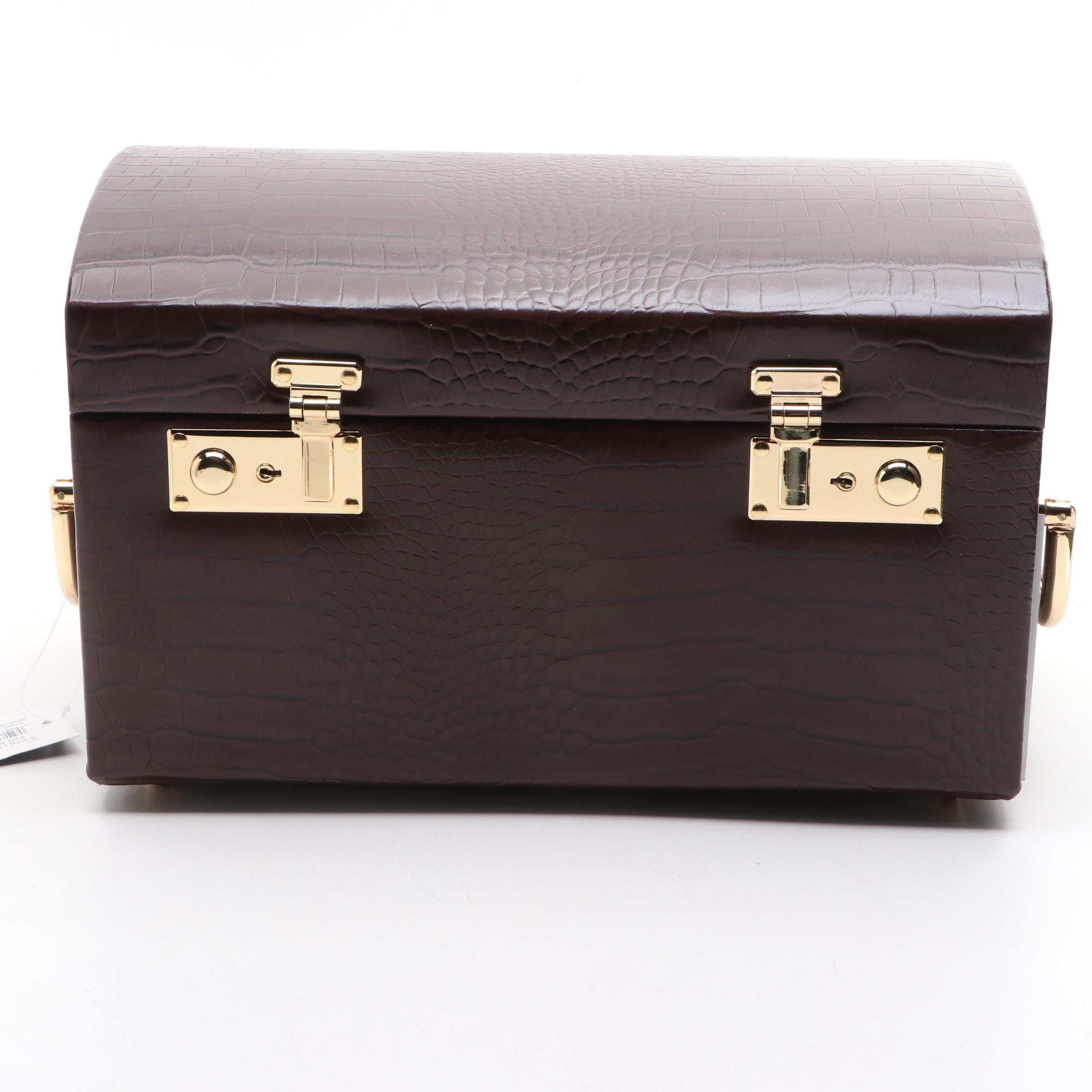 Rowallan Leather Travel Jewelry Case with Collectives Jewelry Box