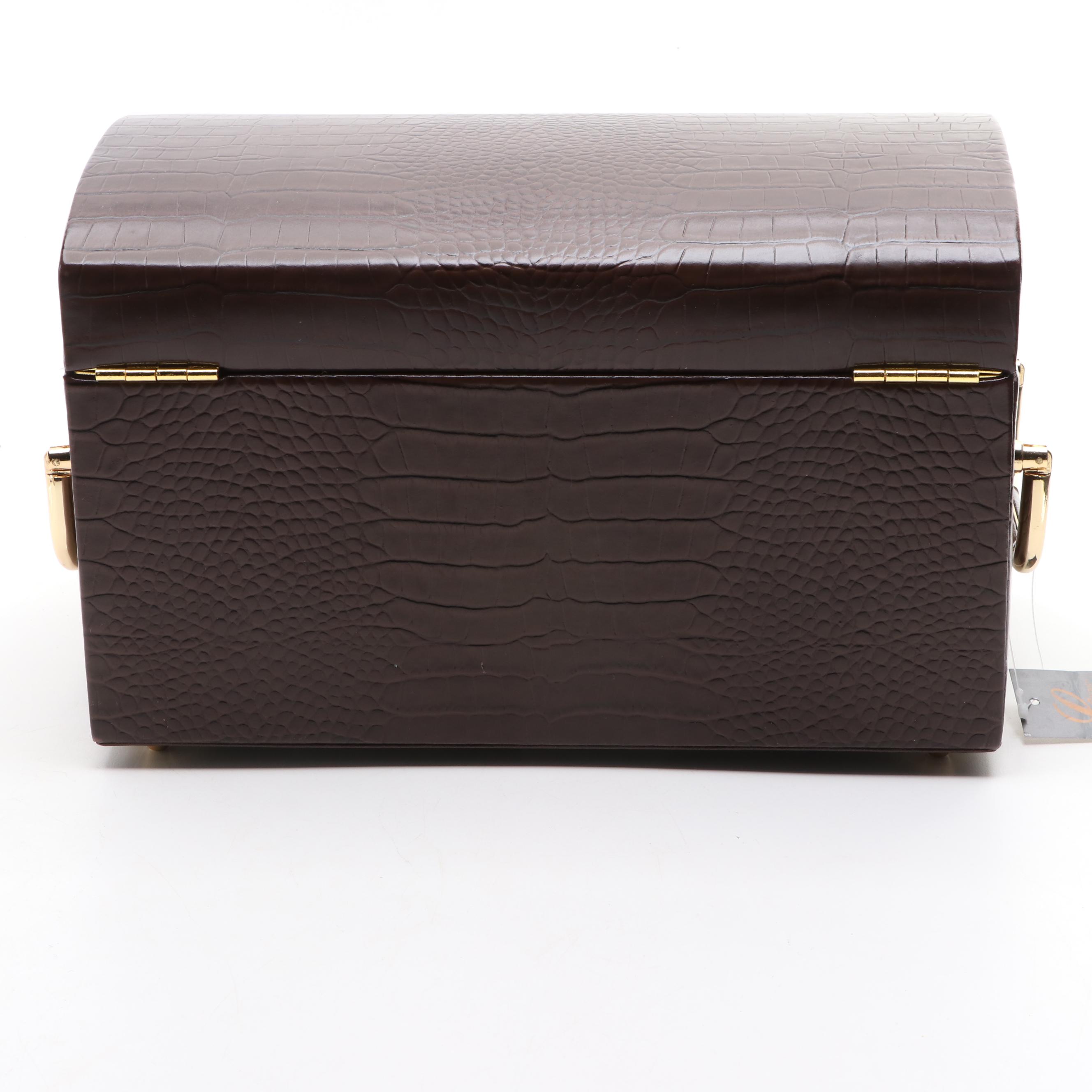 Rowallan Leather Travel Jewelry Case with Collectives Jewelry Box