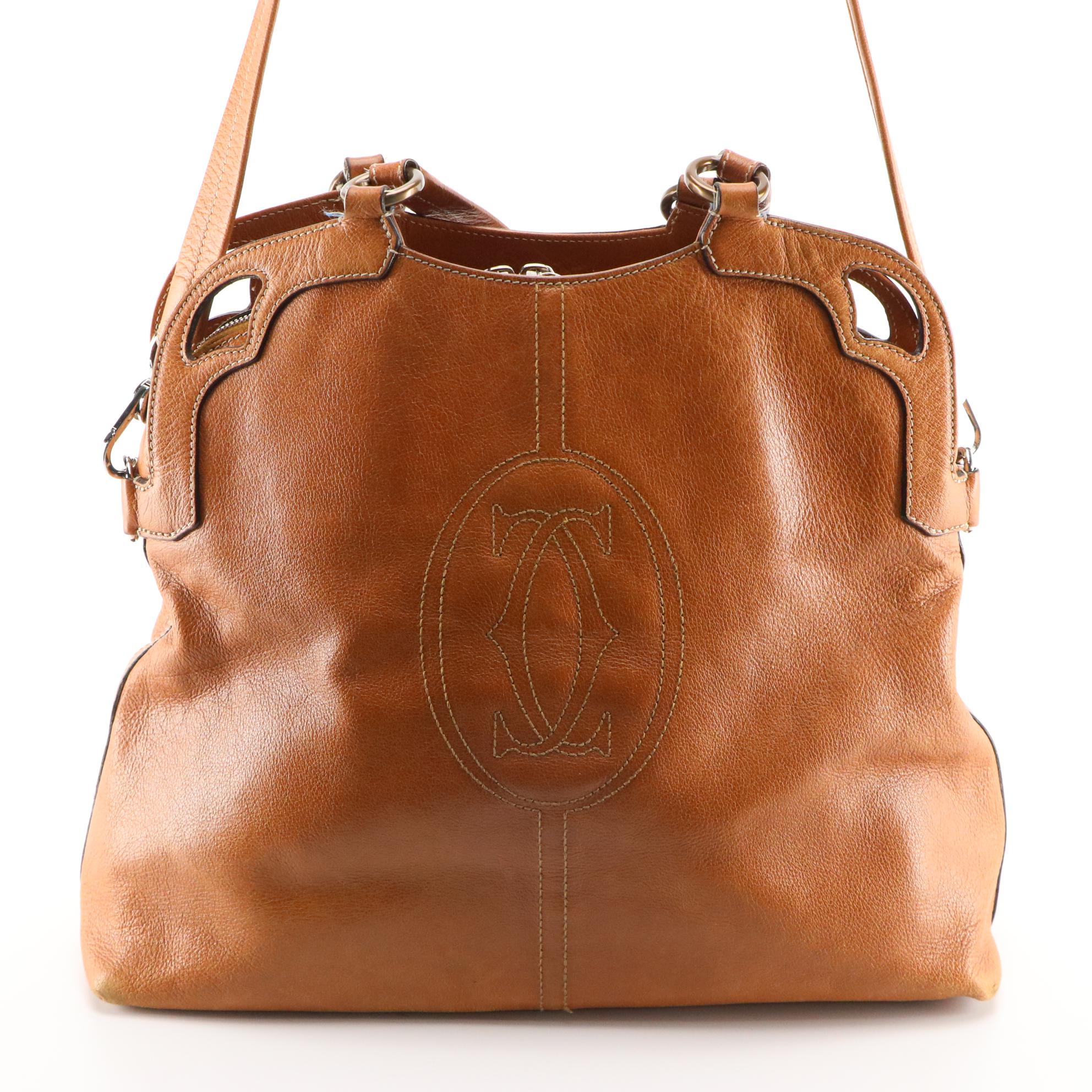 Cartier Marcello de Cartier Large 2-Way Shoulder Bag in Grained Leather