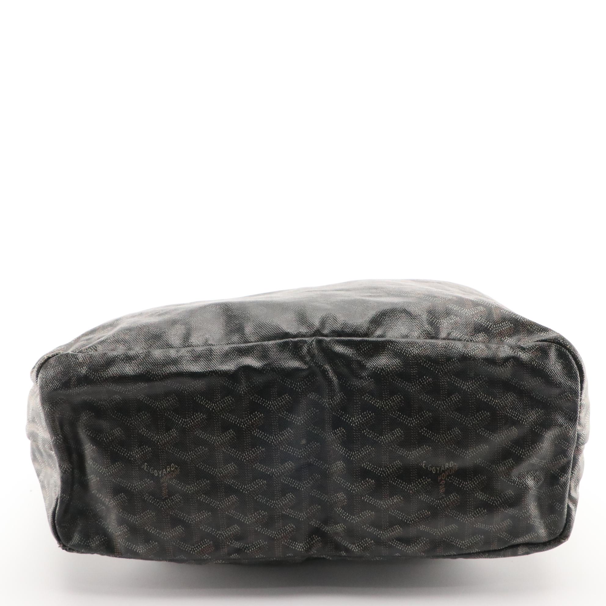 Goyard Saint Louis PM Tote Bag in Black Goyardine Coated Canvas and Leather Trim