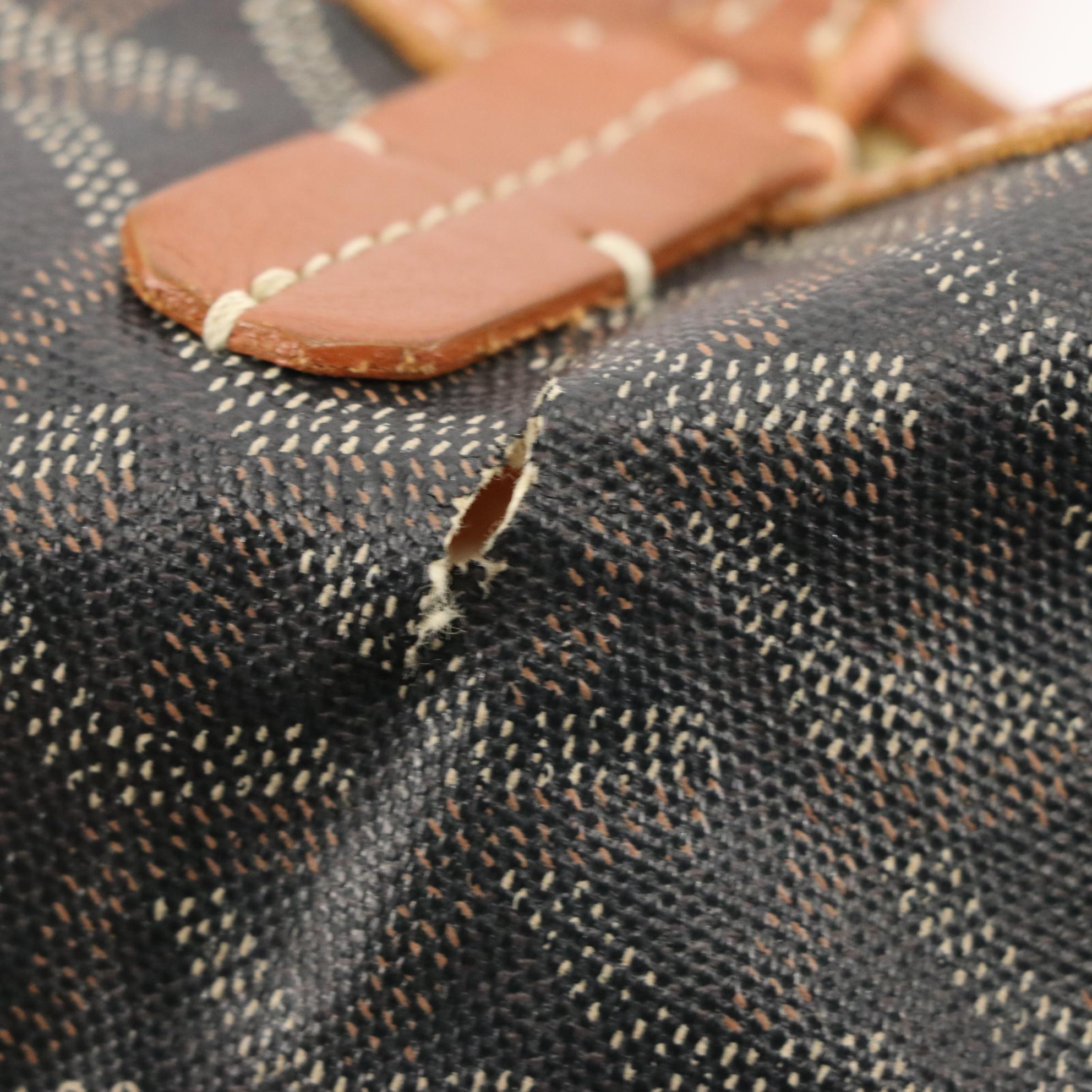 Goyard Saint Louis PM Tote Bag in Black Goyardine Coated Canvas and Leather Trim