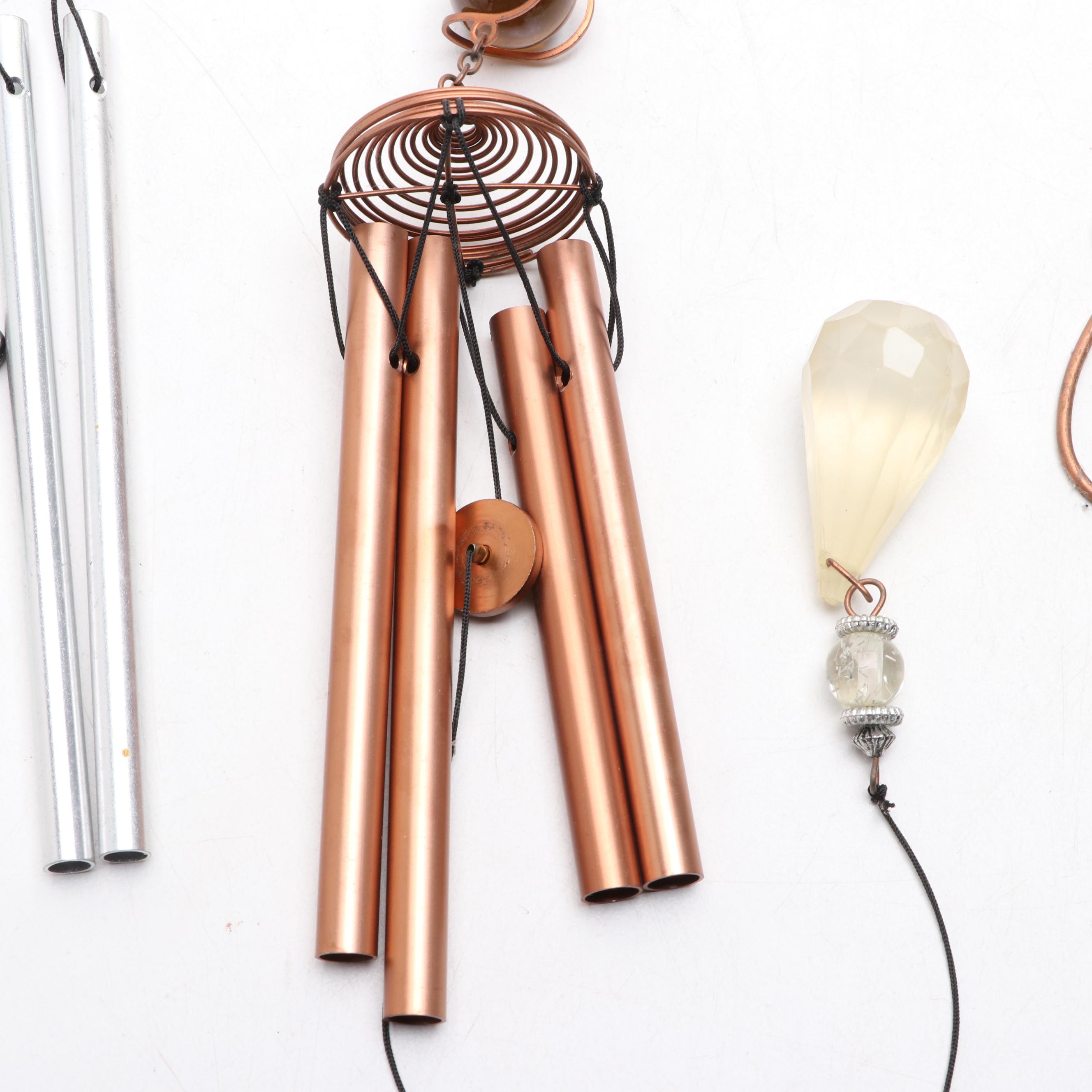 Stained Glass Fish Wind Chimes and Hanging Figure