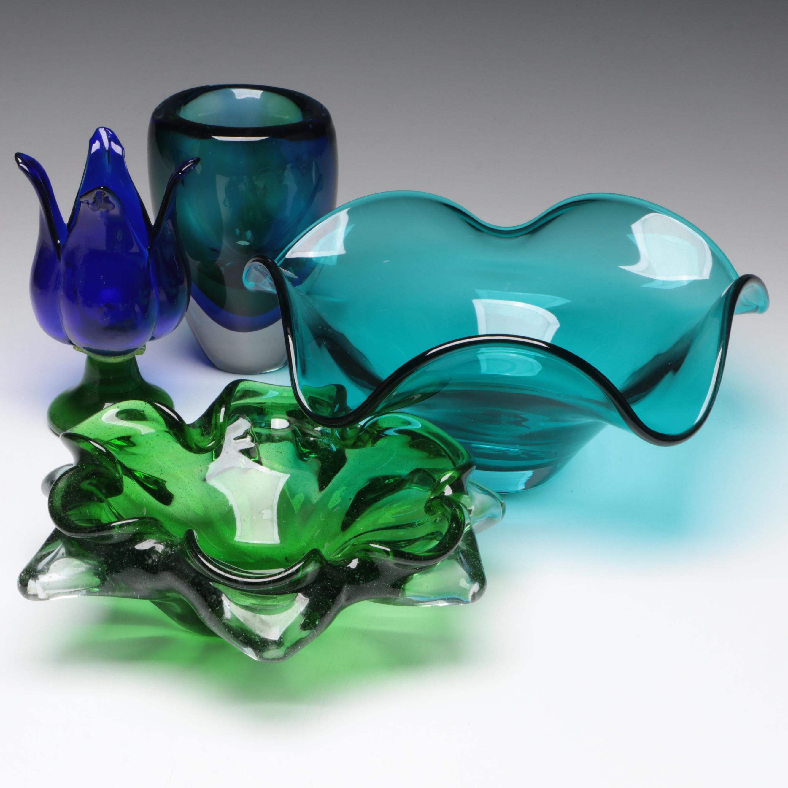 Lenox Organics Wave Turquoise Crystal with Other Glass Bowls and Vases