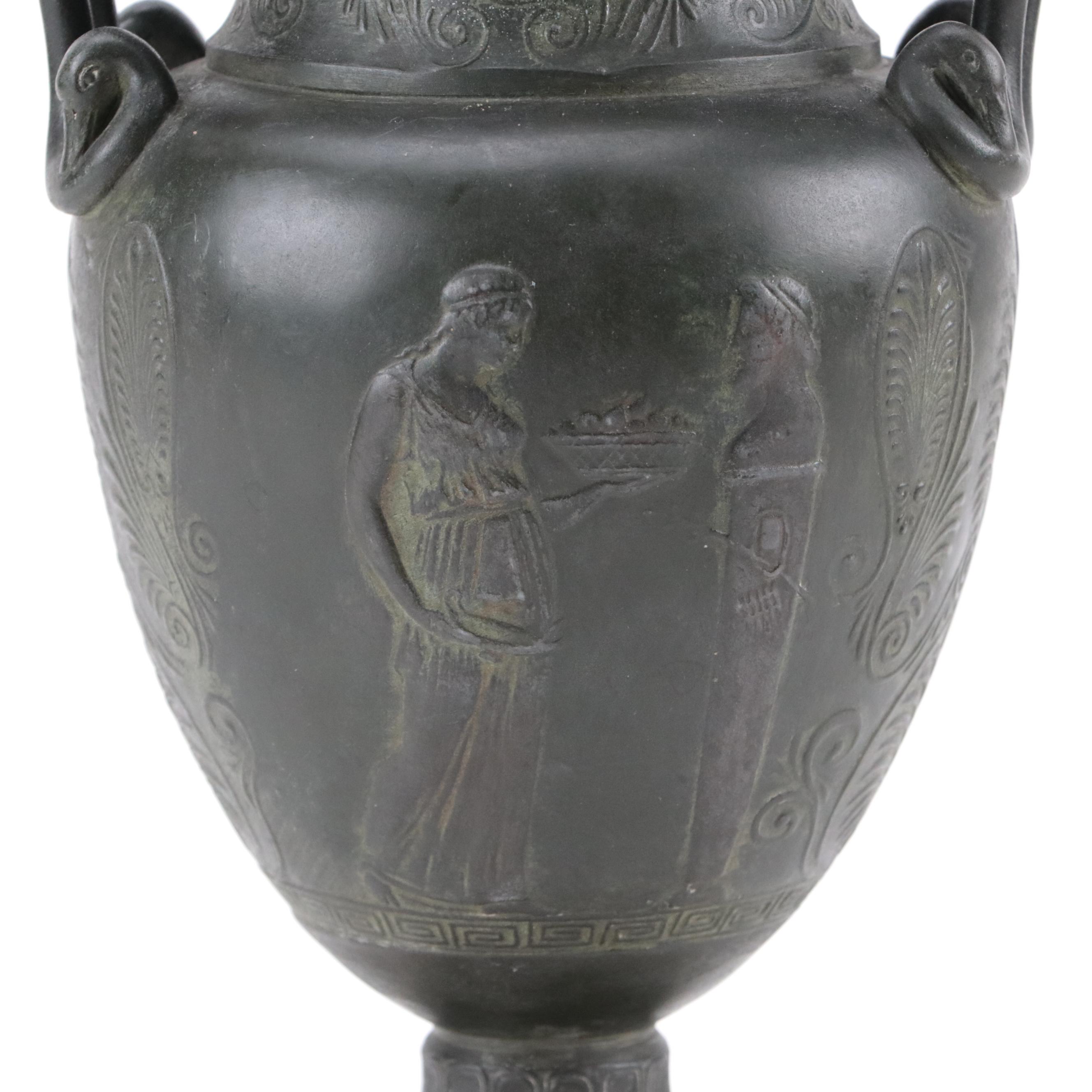 Grand Tour Etruscan Style Cast Metal Urn, 19th Century