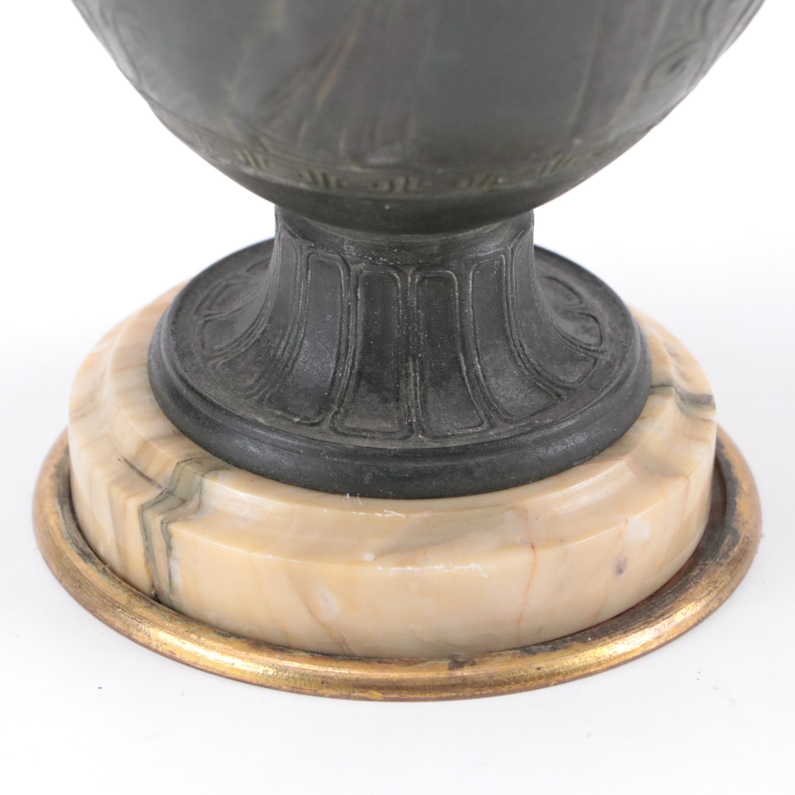 Grand Tour Etruscan Style Cast Metal Urn, 19th Century