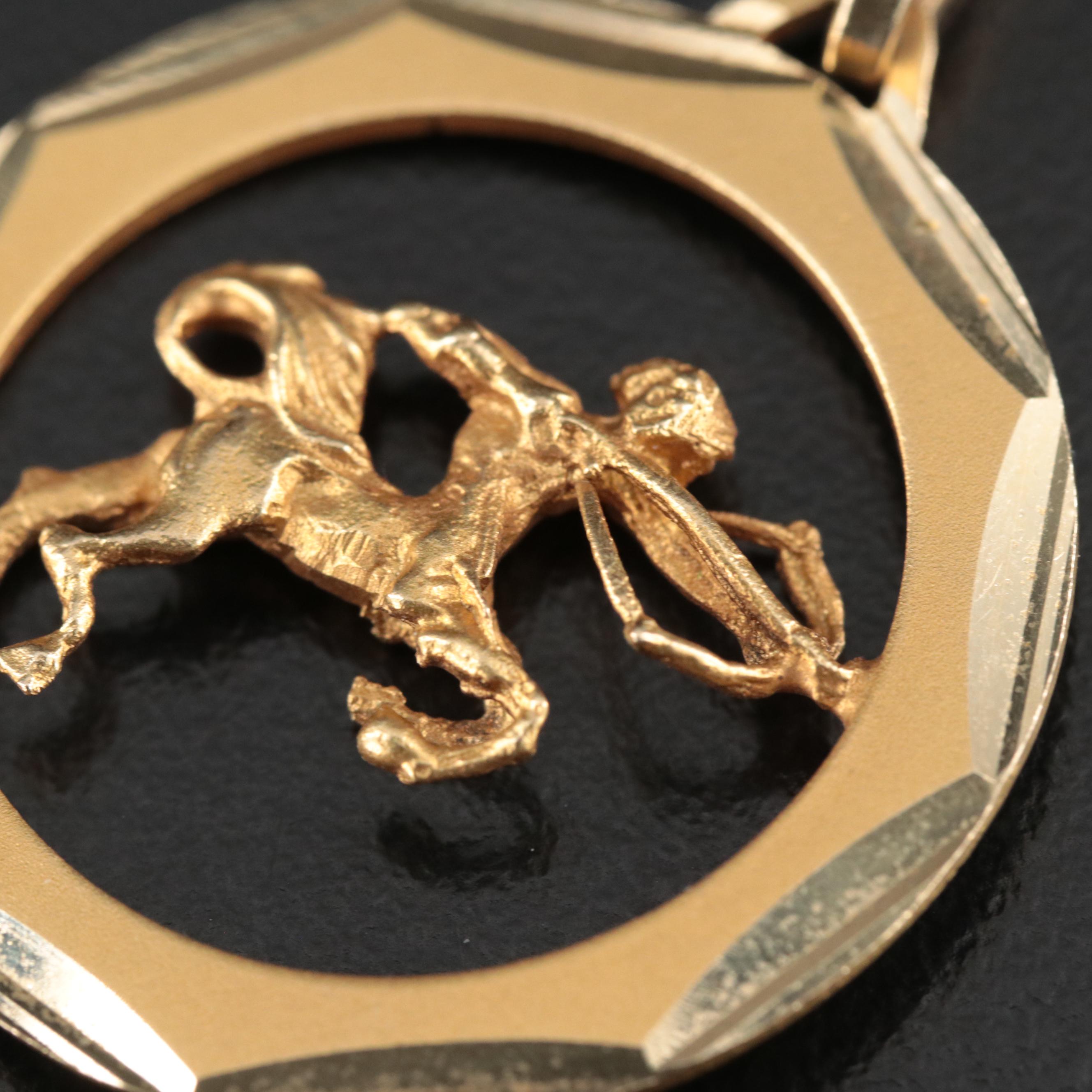 14K Sagittarius Pendant
