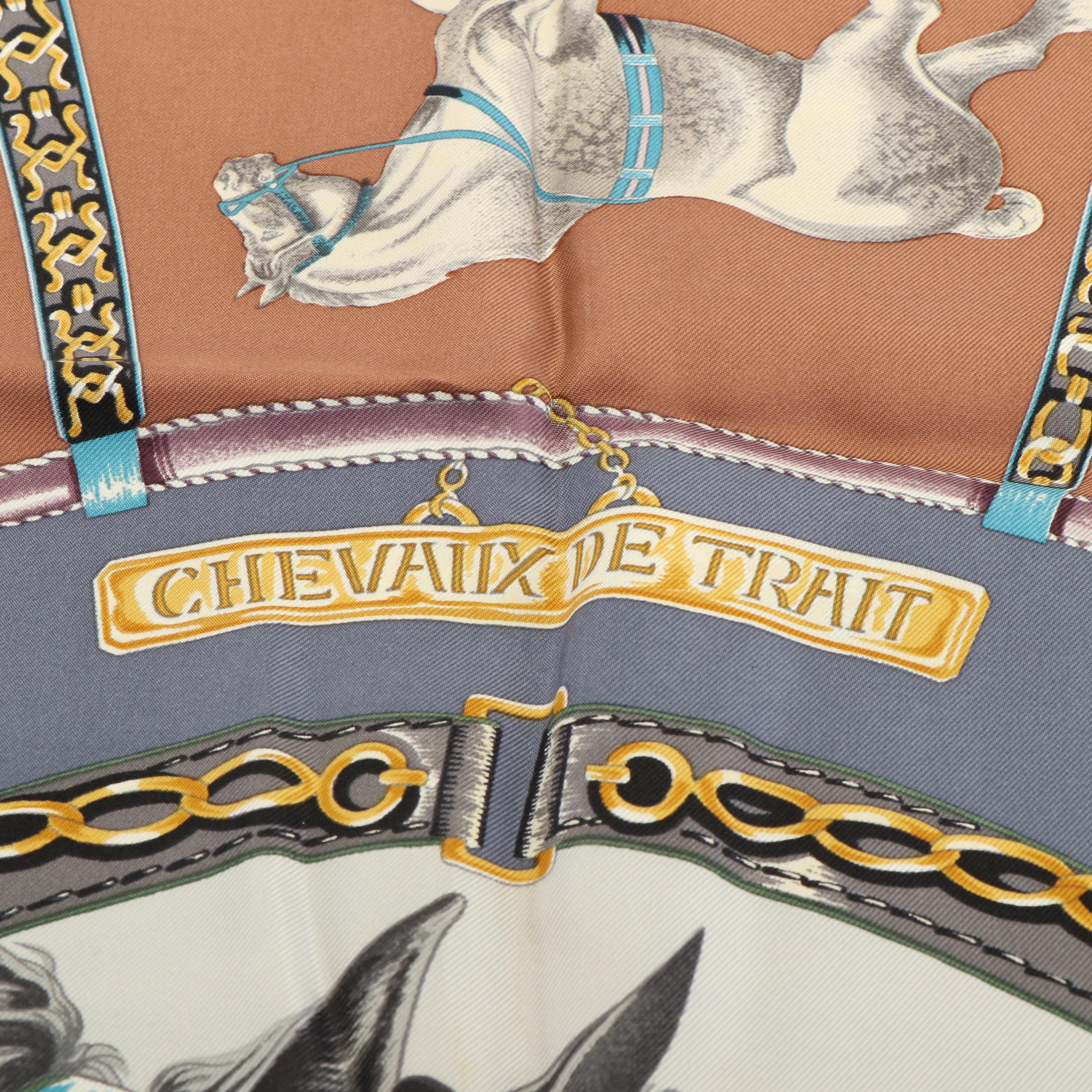 Hermès "Chevaiix de Trait" Silk Scarf