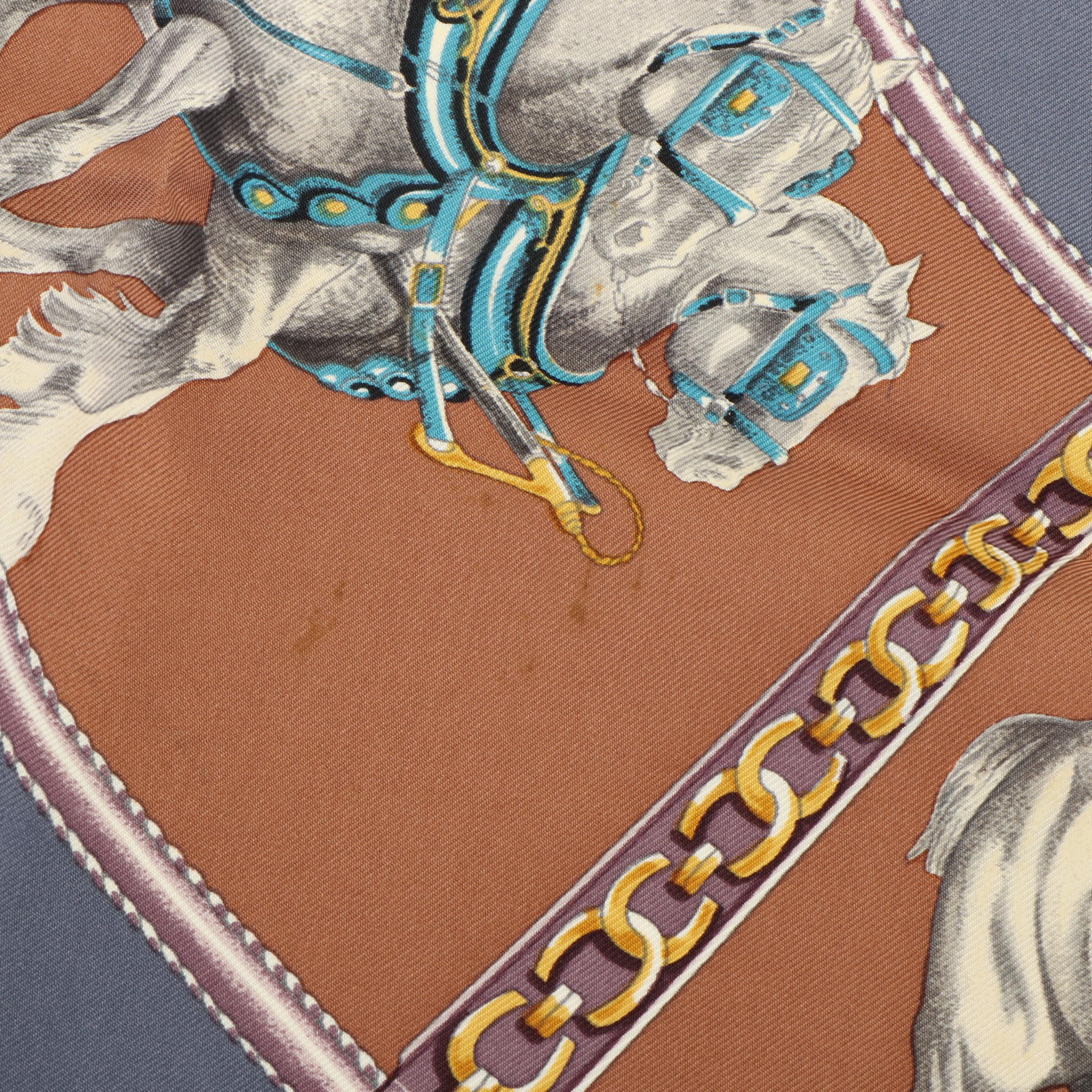 Hermès "Chevaiix de Trait" Silk Scarf