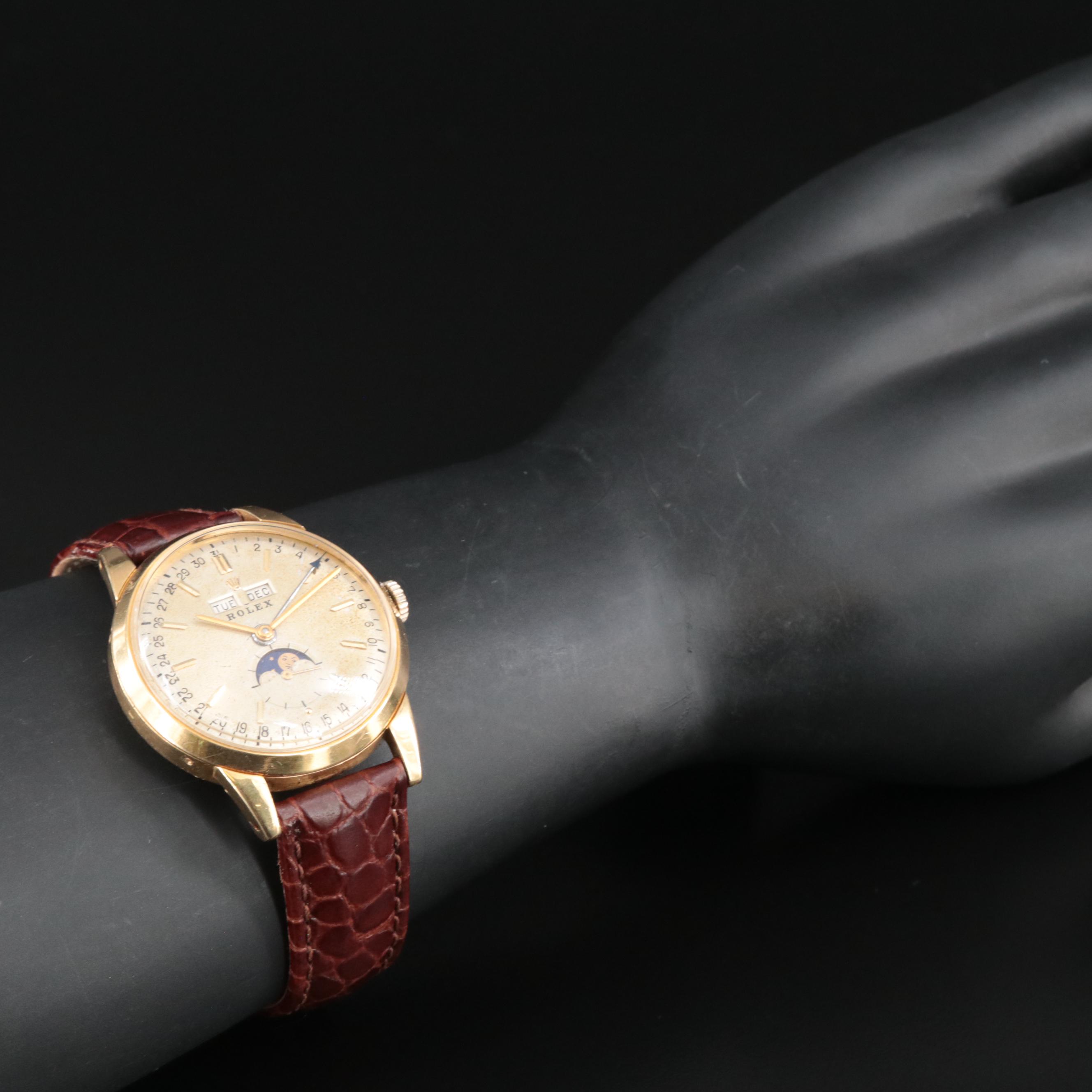 18K Rolex "Padellone" Triple-Date, Moon Phase, Automatic Watch