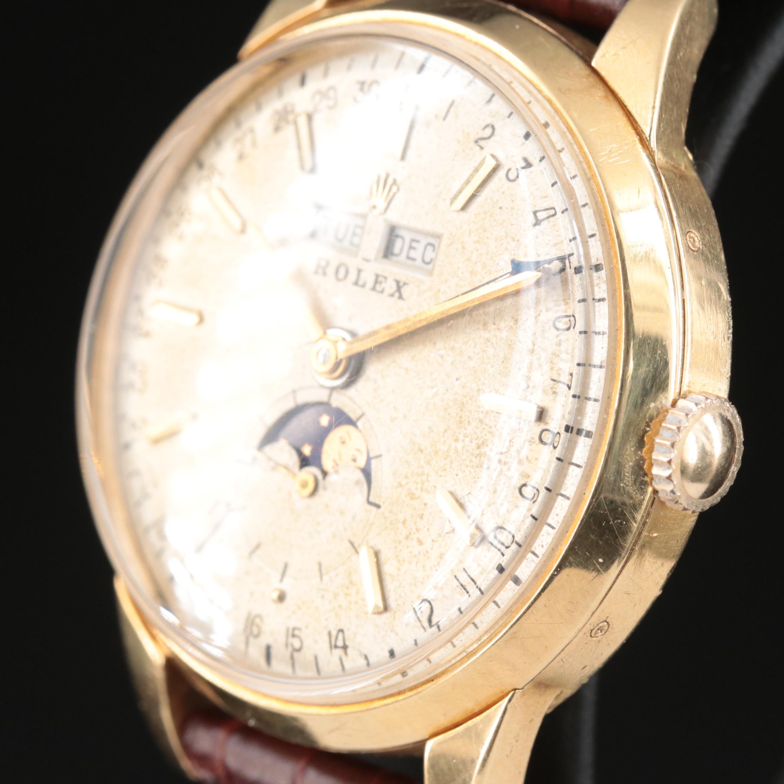 18K Rolex "Padellone" Triple-Date, Moon Phase, Automatic Watch
