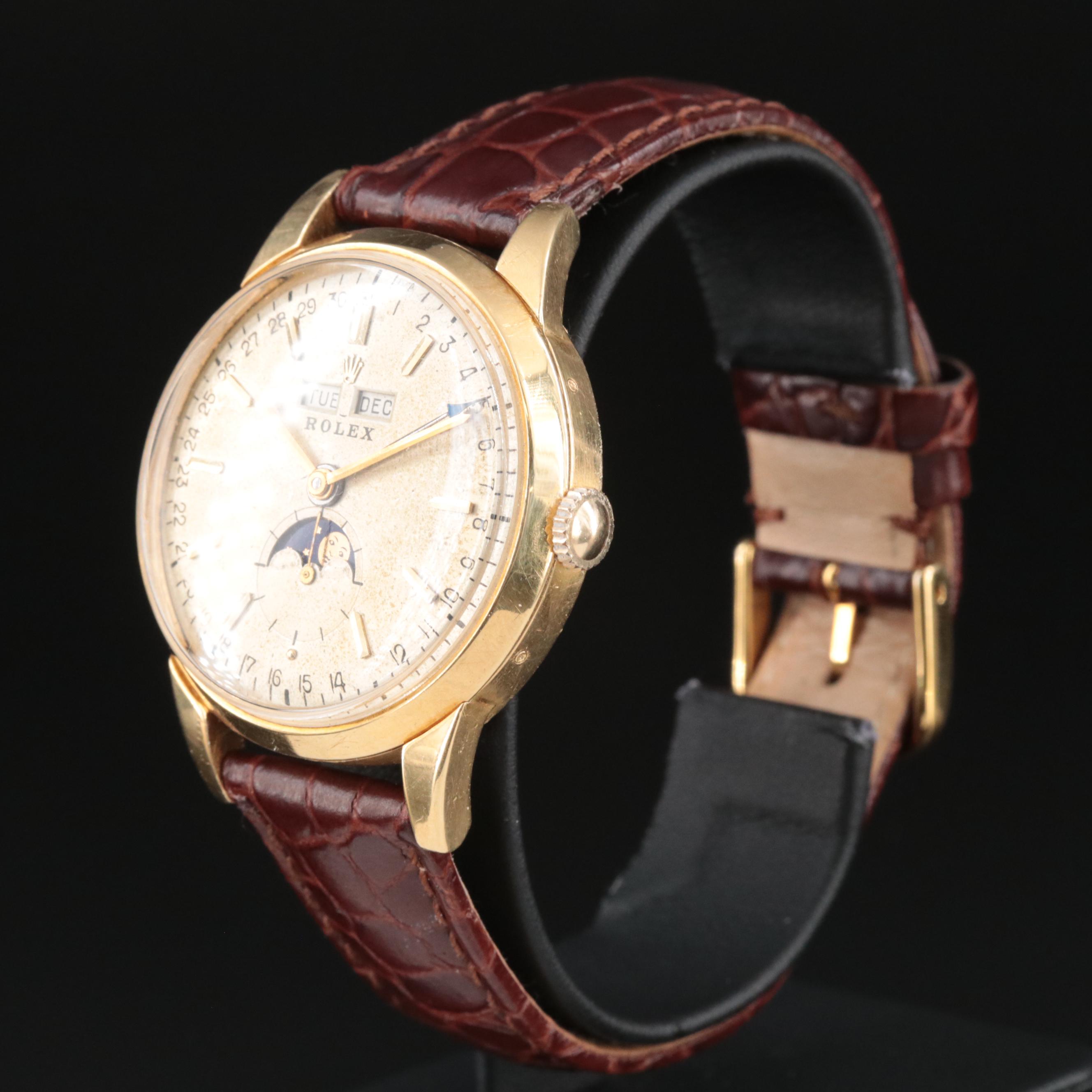 18K Rolex "Padellone" Triple-Date, Moon Phase, Automatic Watch