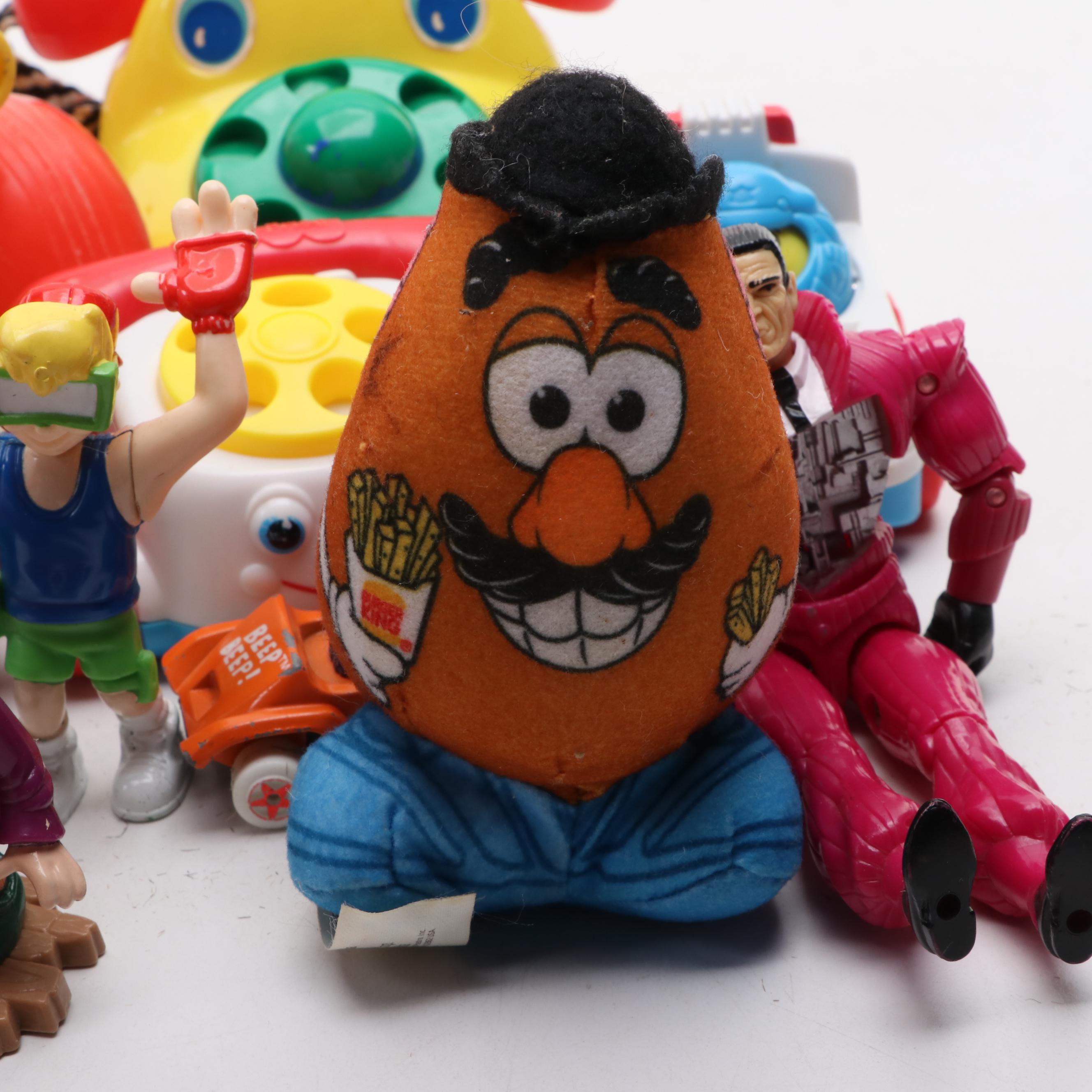 Fisher-Price "Jalopy" Pull Along Toy, Burger King "Mr. Potato Head" Plush, More
