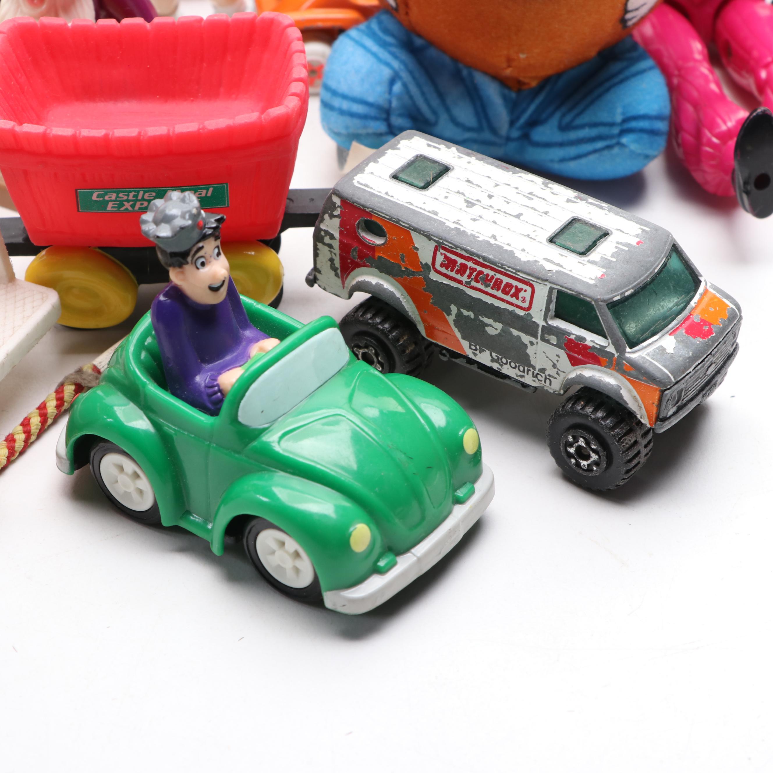 Fisher-Price "Jalopy" Pull Along Toy, Burger King "Mr. Potato Head" Plush, More
