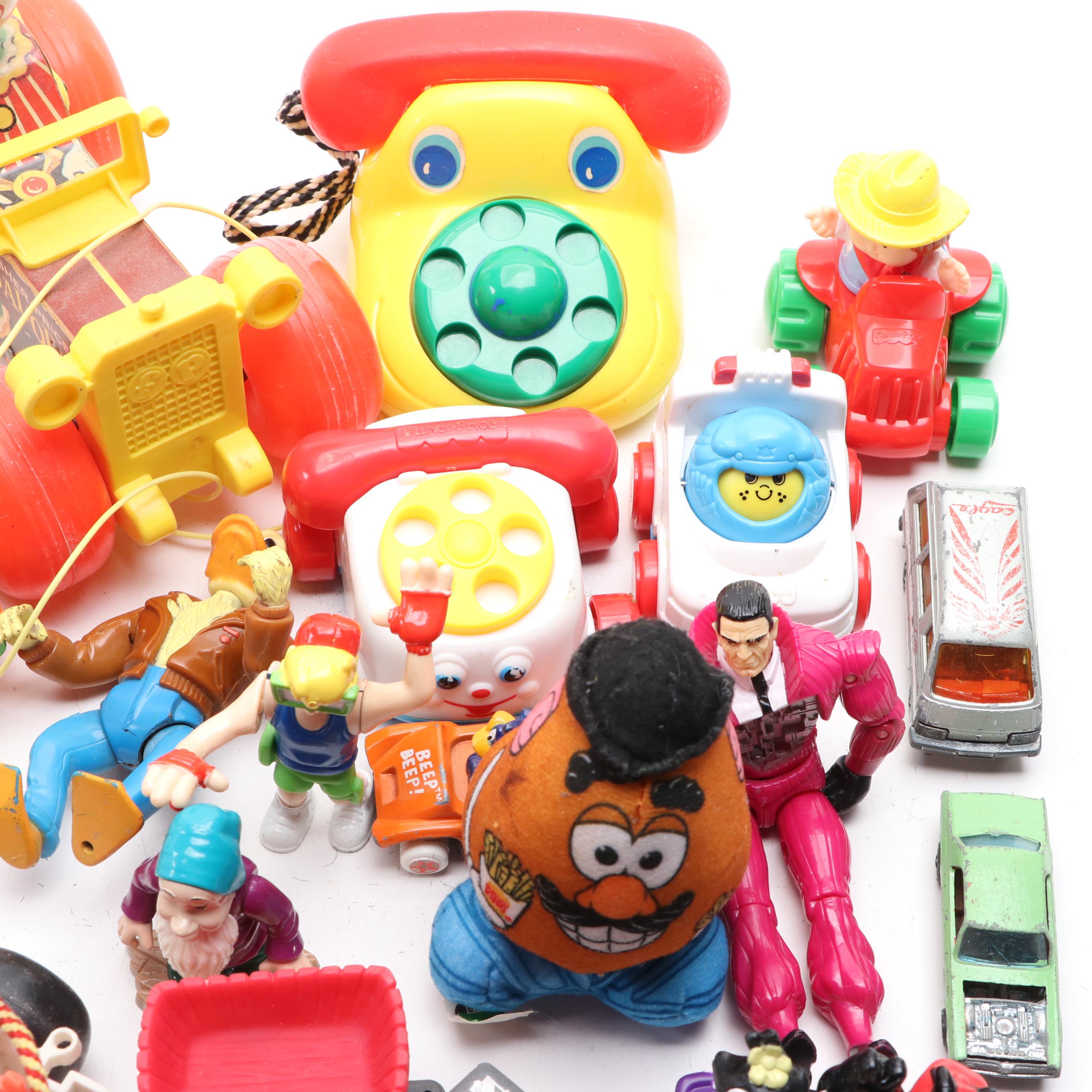Fisher-Price "Jalopy" Pull Along Toy, Burger King "Mr. Potato Head" Plush, More